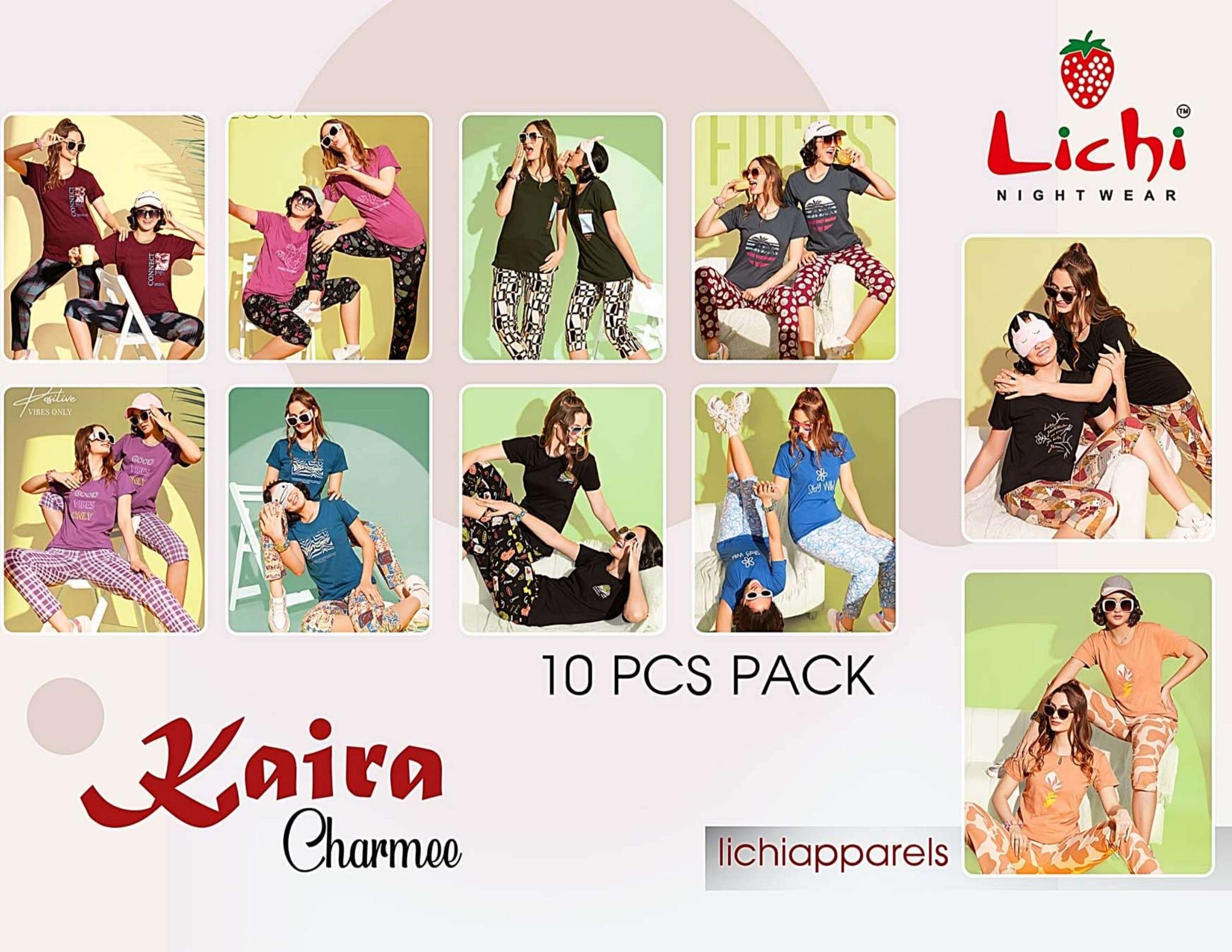 KAIRA CHARMEE 11272 BY LICHI IN IMPORTED FABRIC CHARMEE NIGHT CO-ORD SET 
