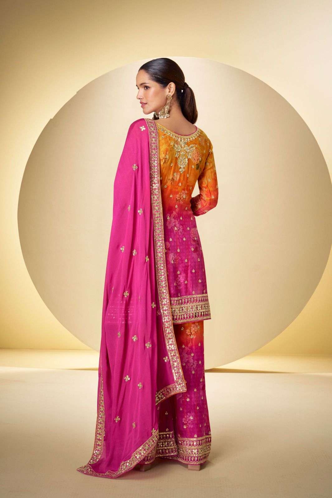 KANIKA BY GULKAYRA DESIGNER IN REAL CHINON SILK WITH DIGITAL PRINT & EMBROIDERY WORK 