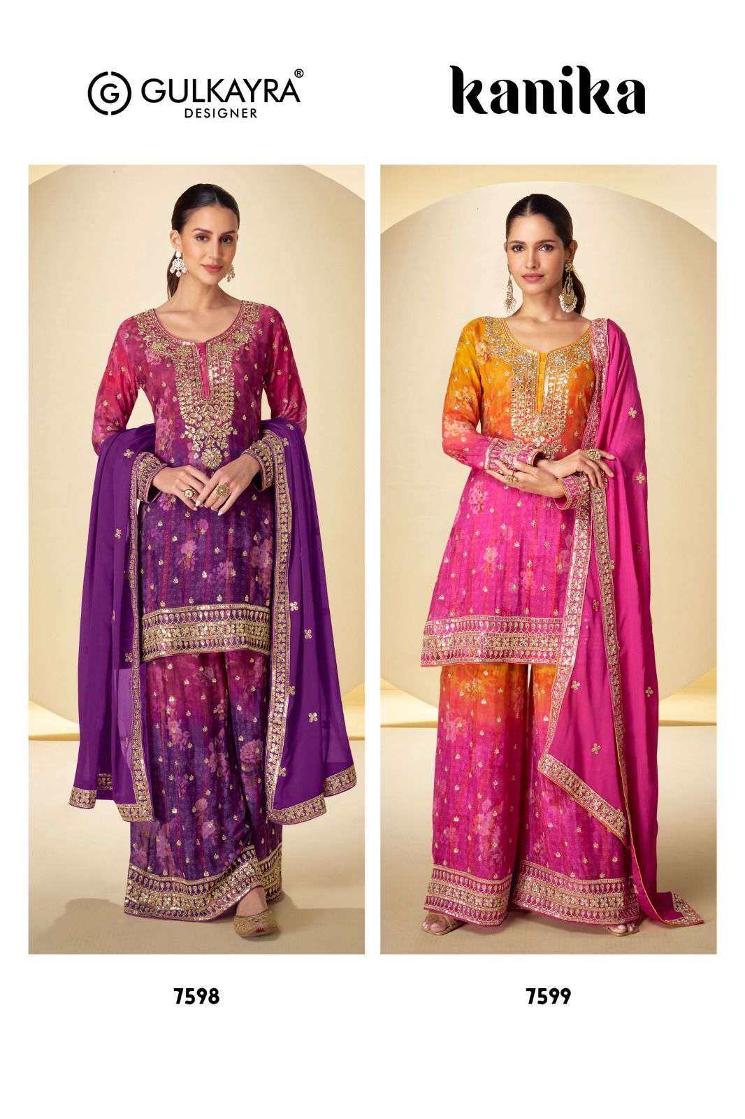 KANIKA BY GULKAYRA DESIGNER IN REAL CHINON SILK WITH DIGITAL PRINT & EMBROIDERY WORK 