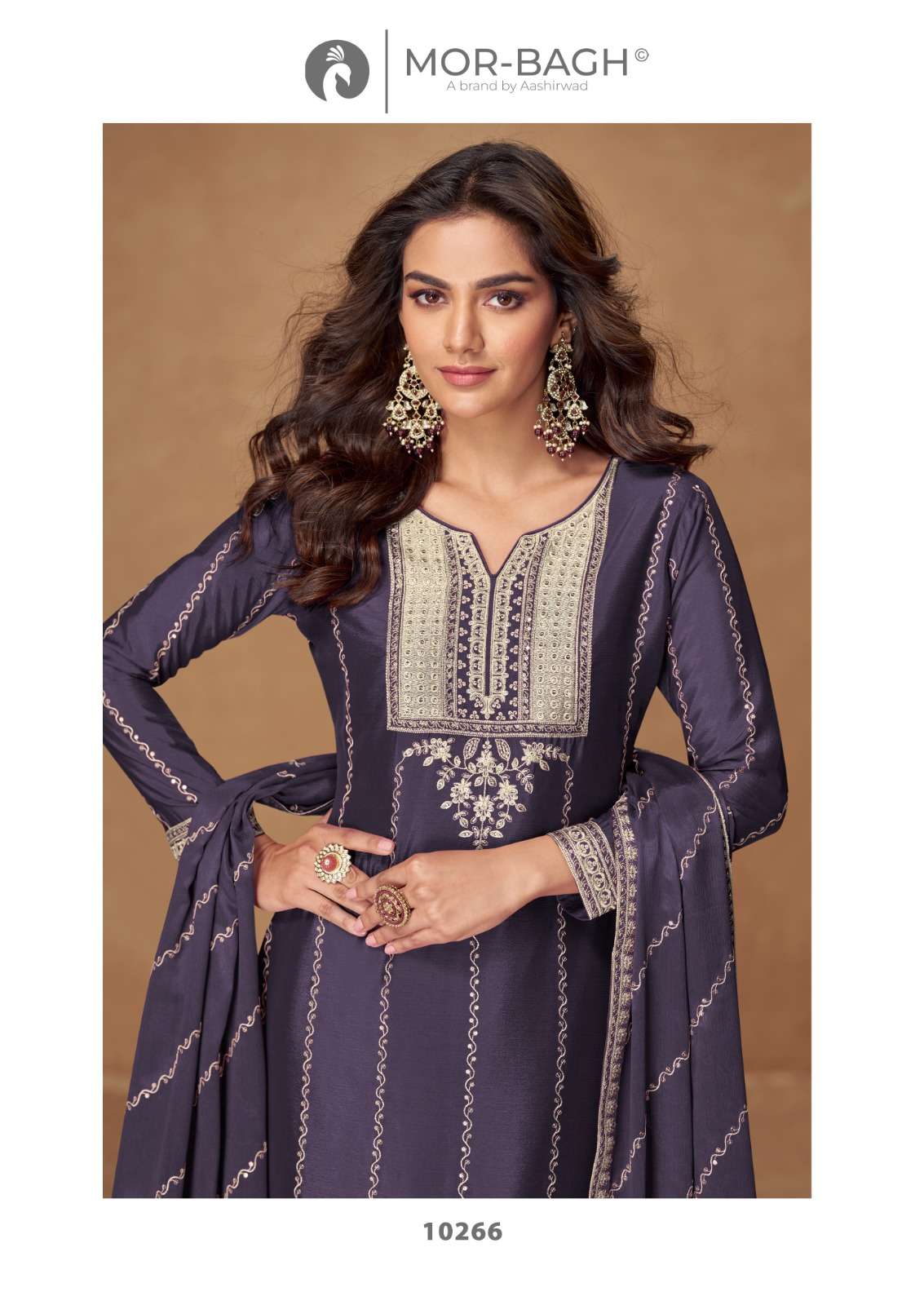 KAVERI BY AASHIRWAD CREATION PREMIUM CHINON SILK WITH HEAVY EMBROIDERY WORK 