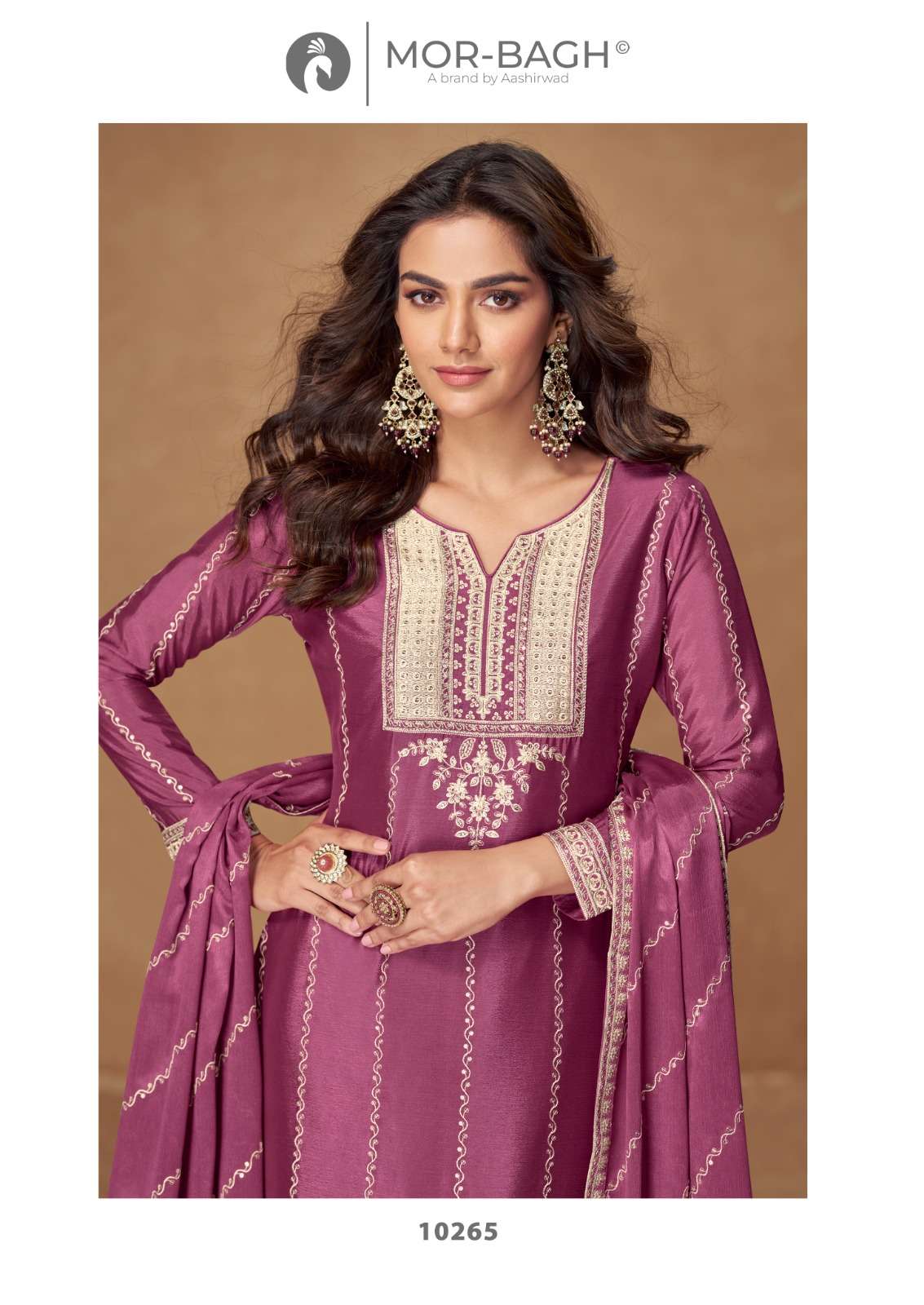 KAVERI BY AASHIRWAD CREATION PREMIUM CHINON SILK WITH HEAVY EMBROIDERY WORK 