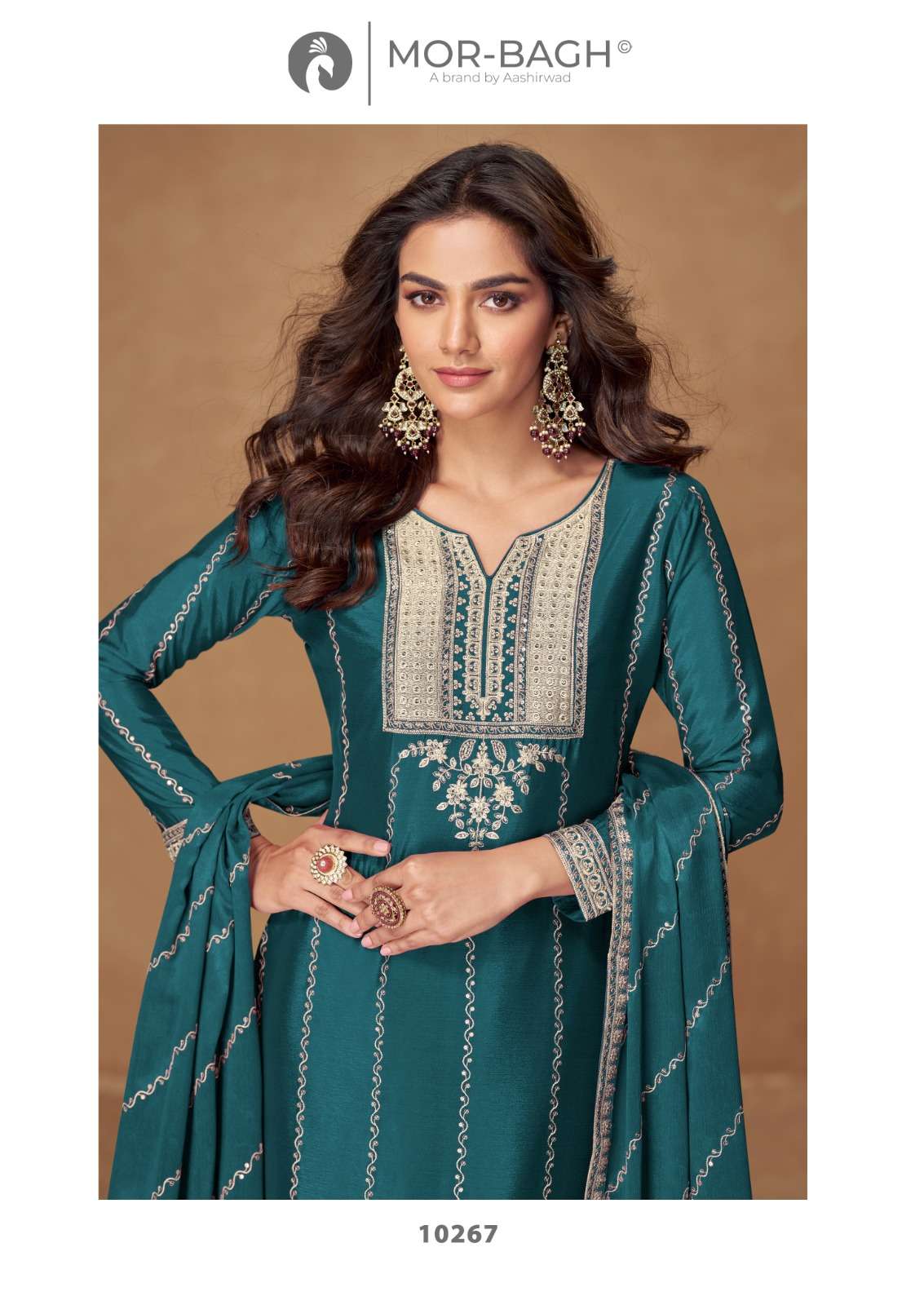 KAVERI BY AASHIRWAD CREATION PREMIUM CHINON SILK WITH HEAVY EMBROIDERY WORK 