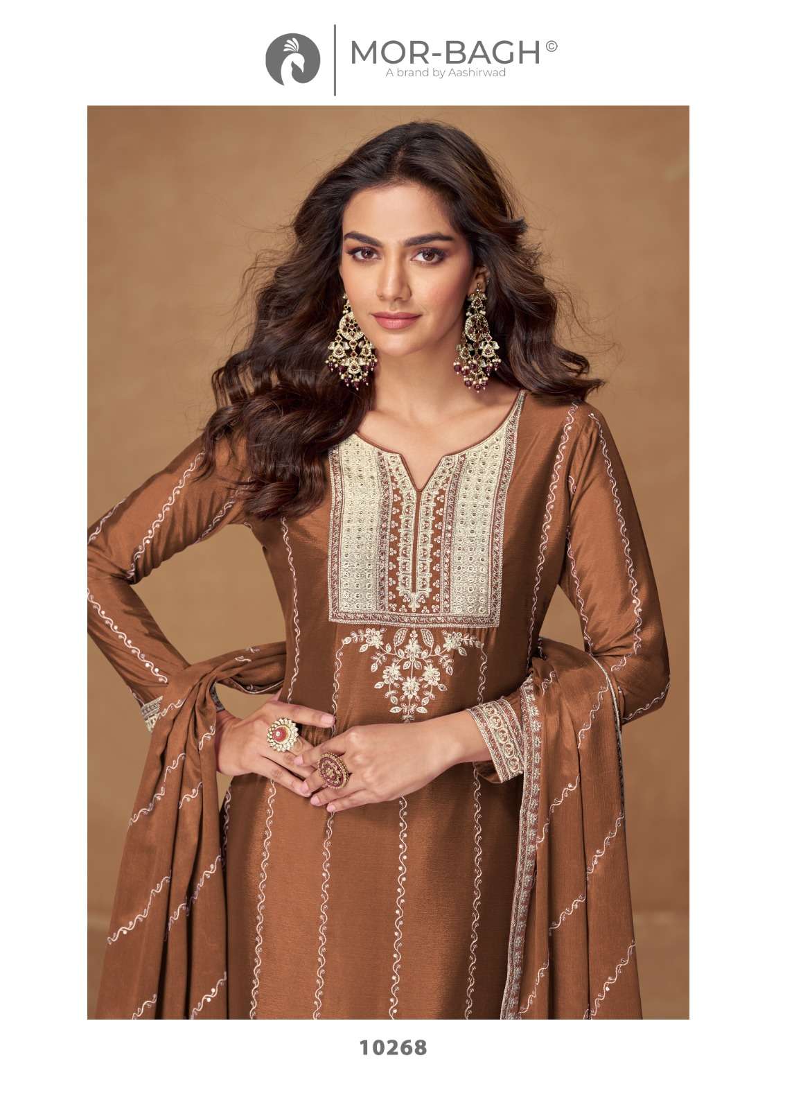 KAVERI BY AASHIRWAD CREATION PREMIUM CHINON SILK WITH HEAVY EMBROIDERY WORK 