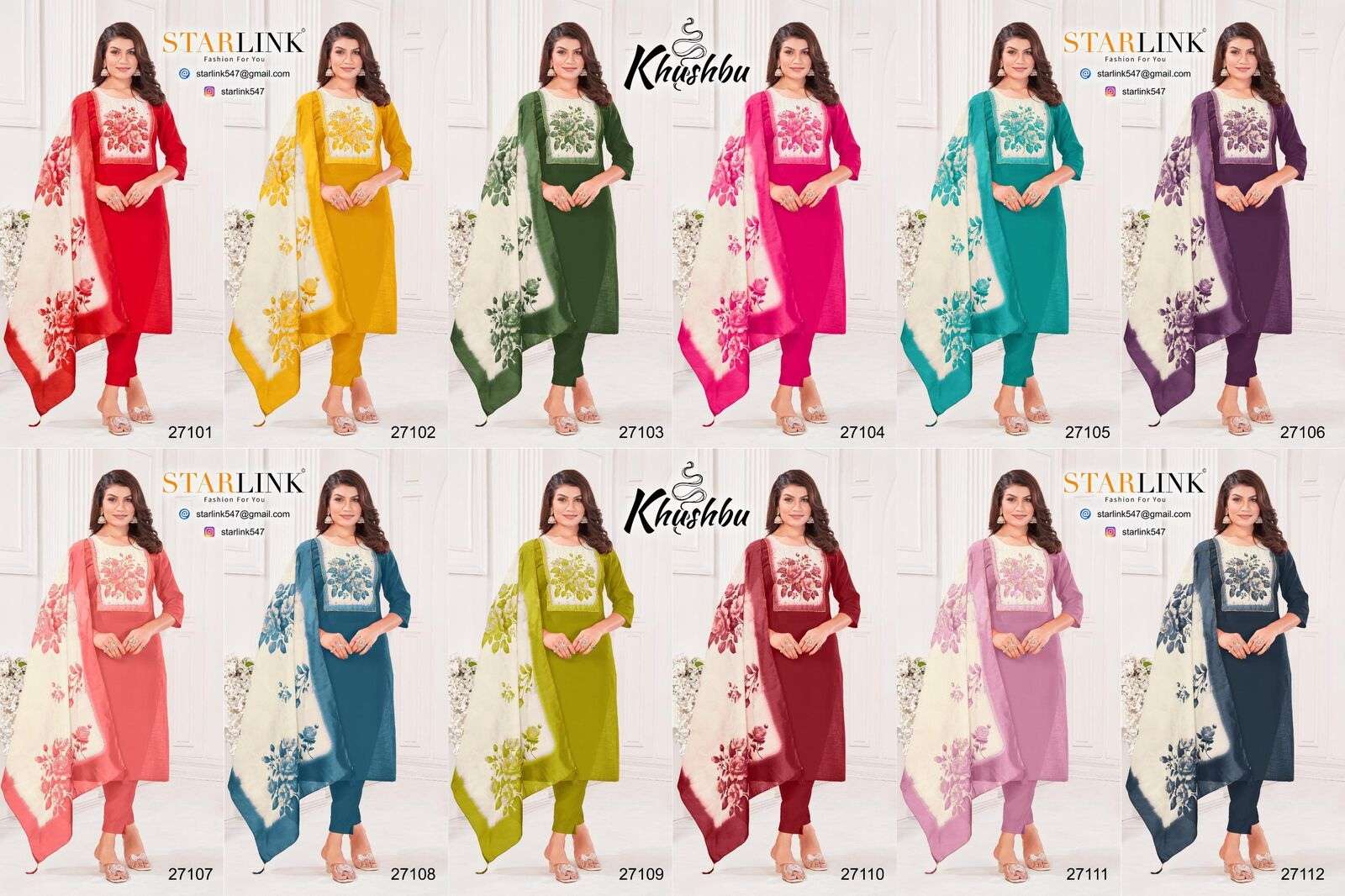 KHUSHBOO BY STARLINK IN BURLIN PETTERN WITH SHIFFLI DIGITAL PATCH WITH HANDWORK