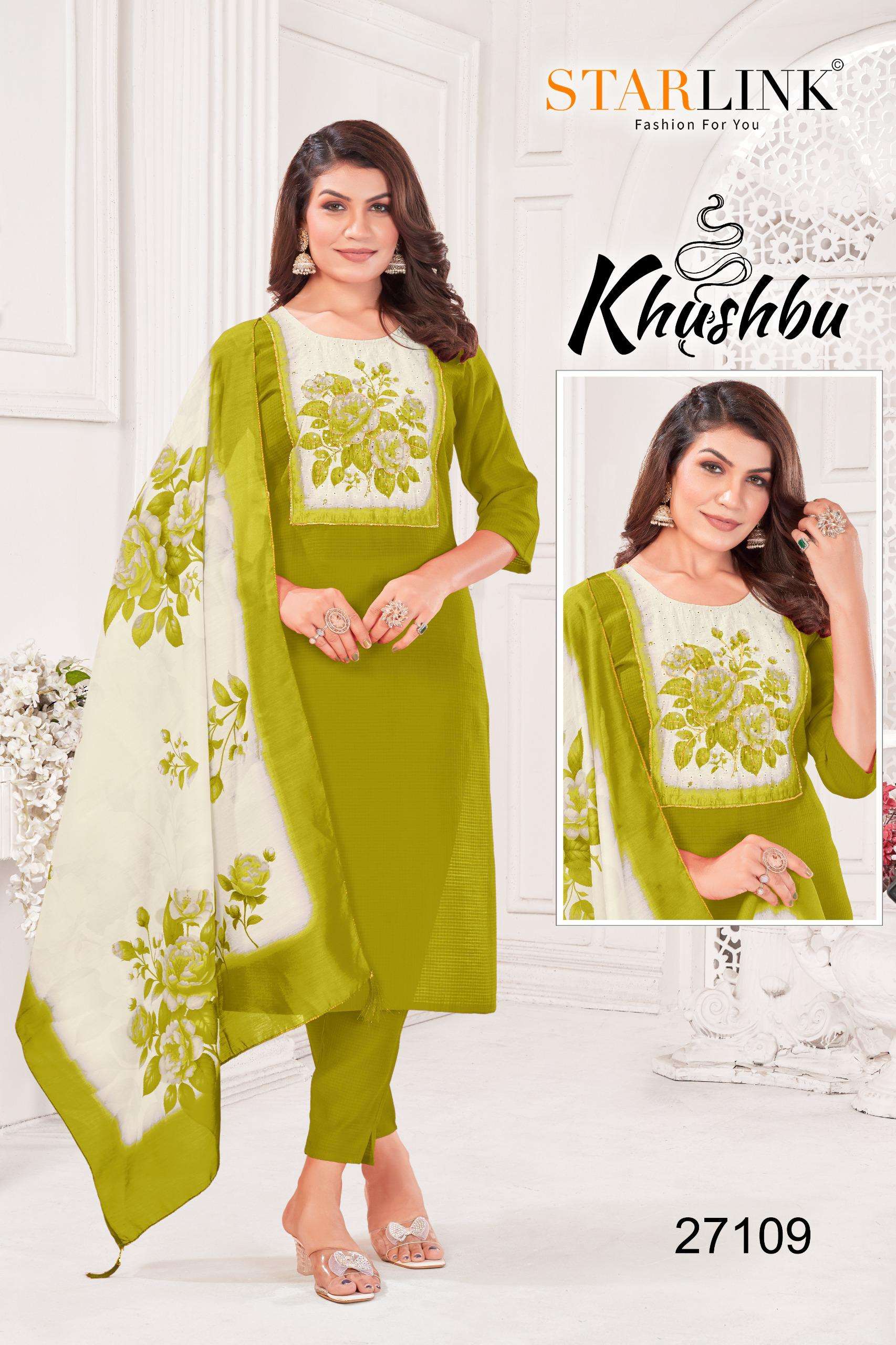 KHUSHBOO BY STARLINK IN BURLIN PETTERN WITH SHIFFLI DIGITAL PATCH WITH HANDWORK