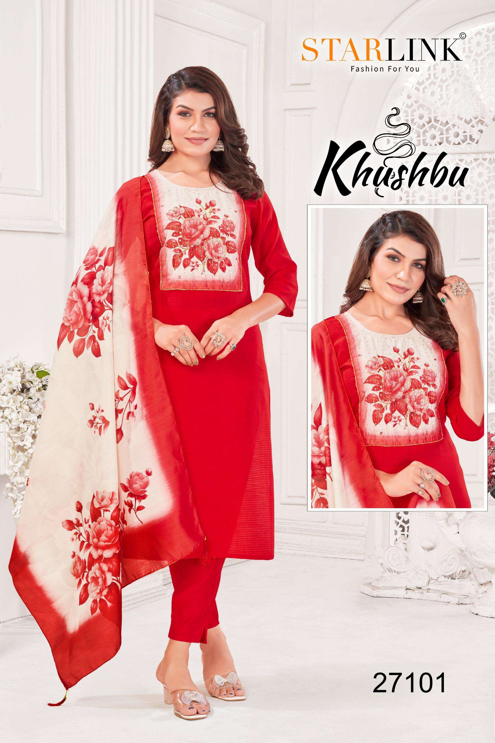 KHUSHBOO BY STARLINK IN BURLIN PETTERN WITH SHIFFLI DIGITAL PATCH WITH HANDWORK