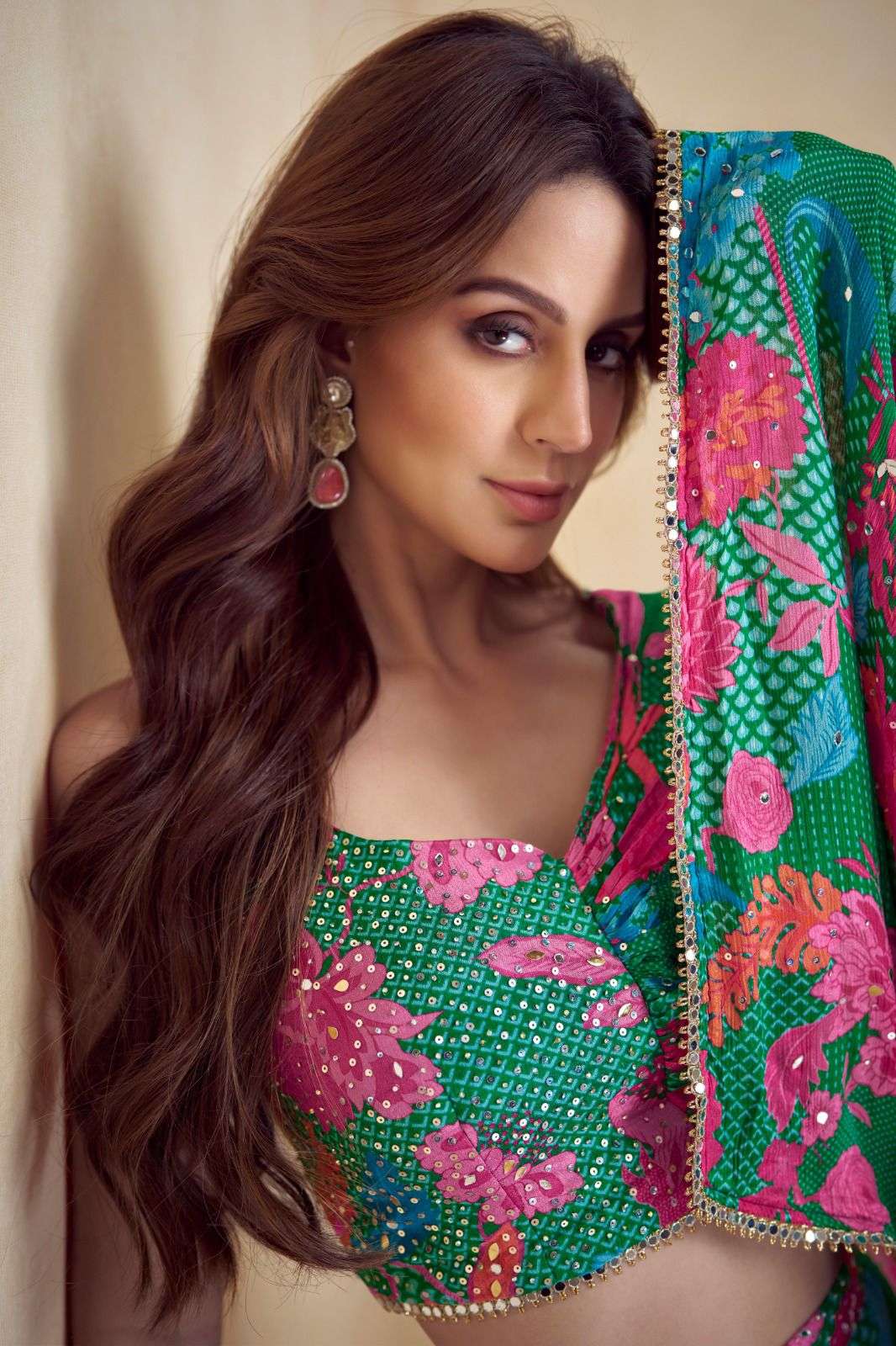 KIERA BY GULKAYRA DESIGNER IN REAL CHINON SILK WITH DIGITAL PRINT AND EMNROIDERY WORK 