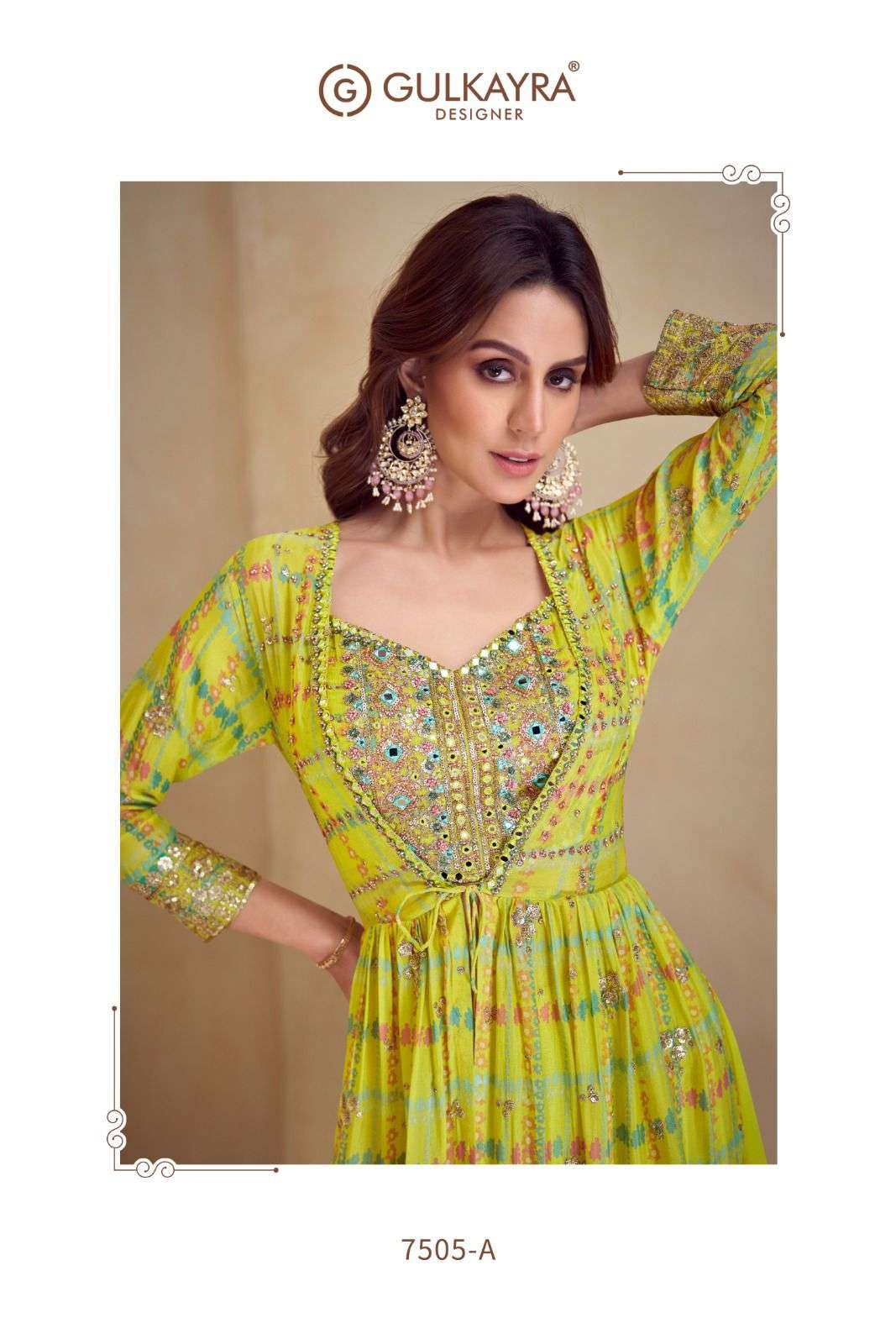 KIERA BY GULKAYRA DESIGNER IN REAL CHINON SILK WITH DIGITAL PRINT AND EMNROIDERY WORK 