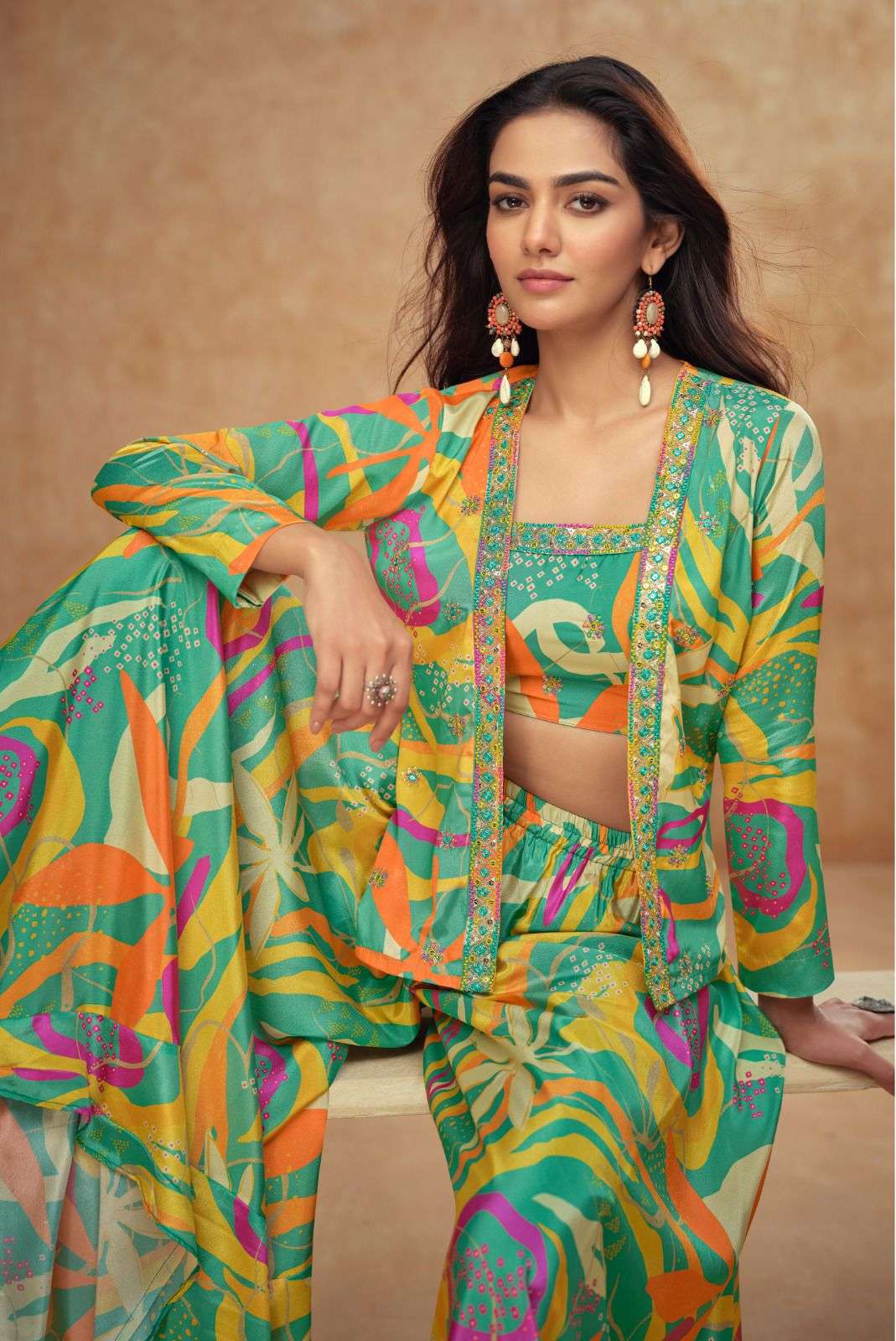KIERA BY GULKAYRA DESIGNER IN REAL CHINON SILK WITH DIGITAL PRINT AND EMNROIDERY WORK 