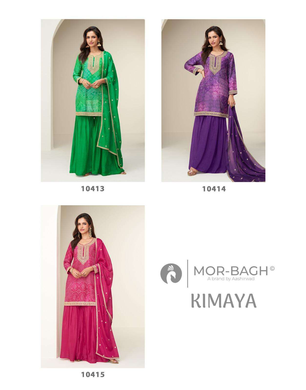 KIMAYA BY AASHIRWAD CREATION IN PREMIUM CHINON SILK WITH EMBROIDERY WORK 