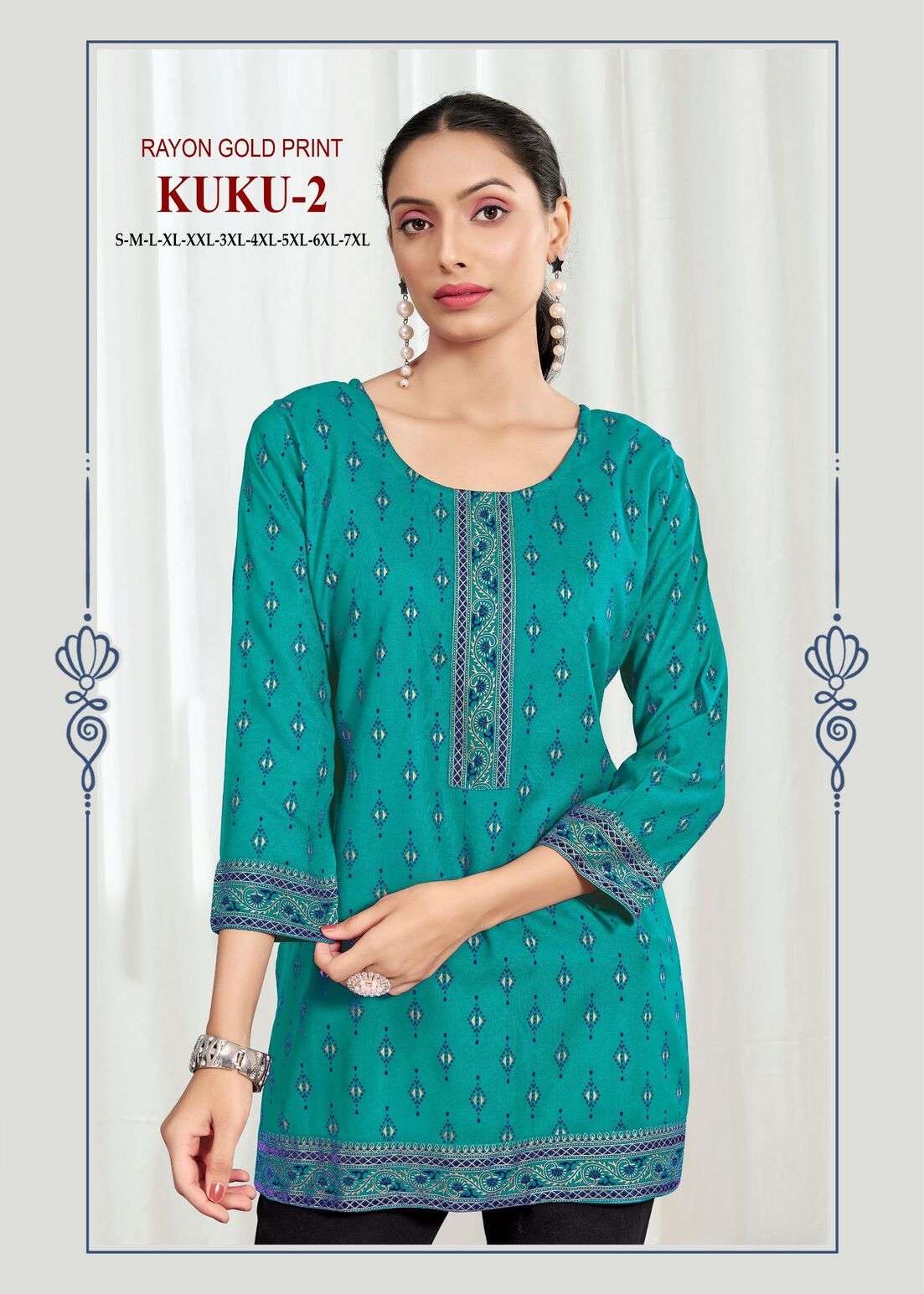 KUKU-2 BY TEXOFAB IN HEAVY RAYON BOMBAY PATTERN MULTI EMBROIDERY SEQUENCE WORK 