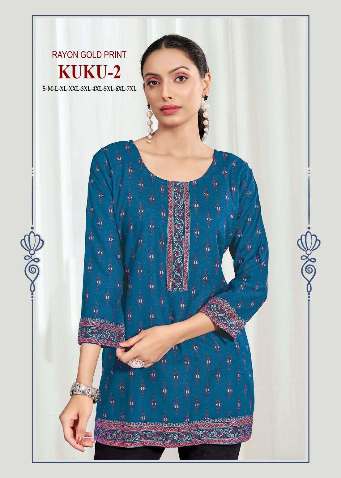 KUKU-2 BY TEXOFAB IN HEAVY RAYON BOMBAY PATTERN MULTI EMBROIDERY SEQUENCE WORK 