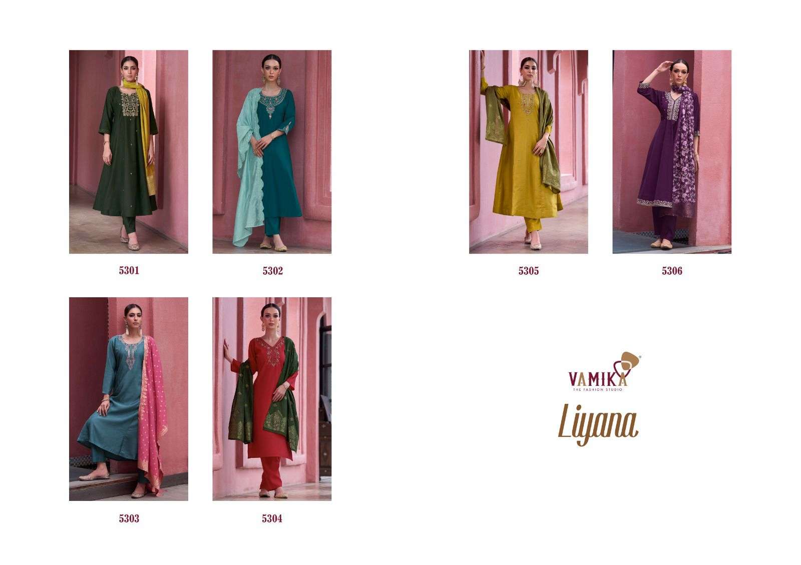 LIYANA BY VAMIKA IN HEAVY VISCOS VATICAN SILK WITH AMERICAN CRAP INNER AND EMBROIDERY WORK 