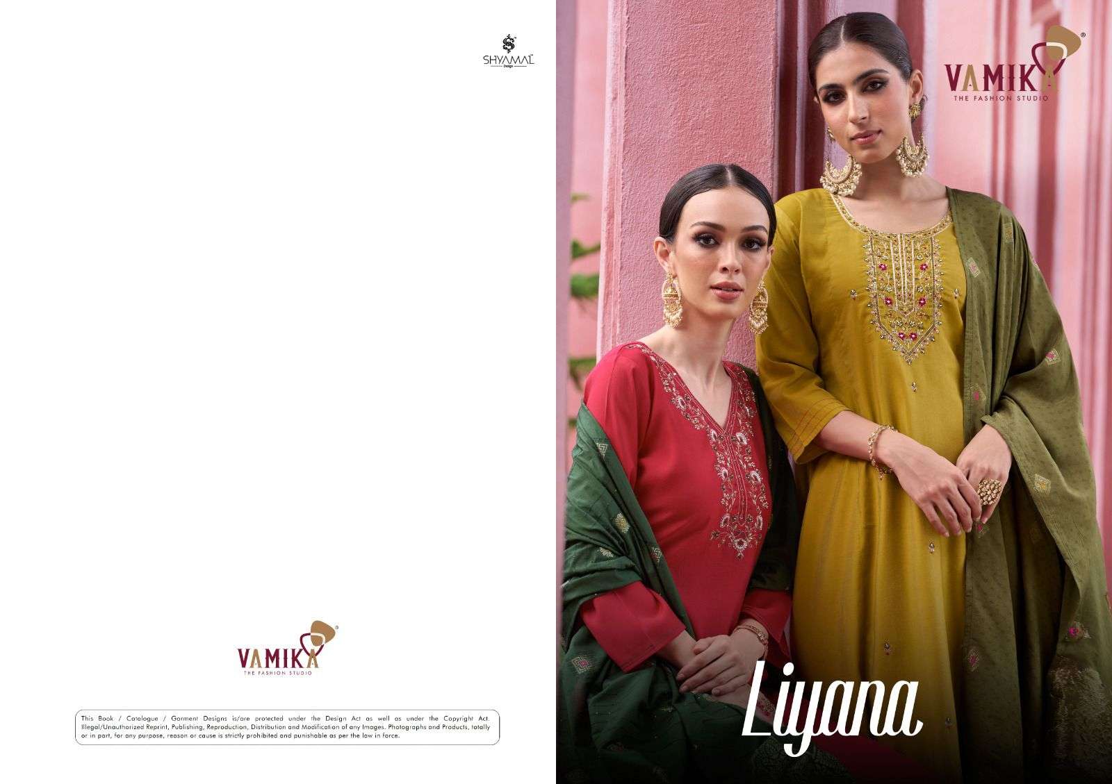 LIYANA BY VAMIKA IN HEAVY VISCOS VATICAN SILK WITH AMERICAN CRAP INNER AND EMBROIDERY WORK 