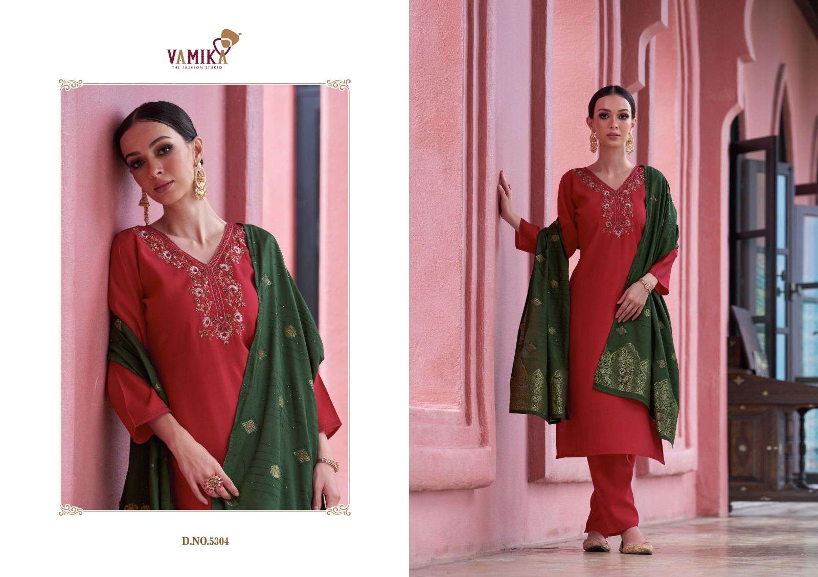 LIYANA BY VAMIKA IN HEAVY VISCOS VATICAN SILK WITH AMERICAN CRAP INNER AND EMBROIDERY WORK 