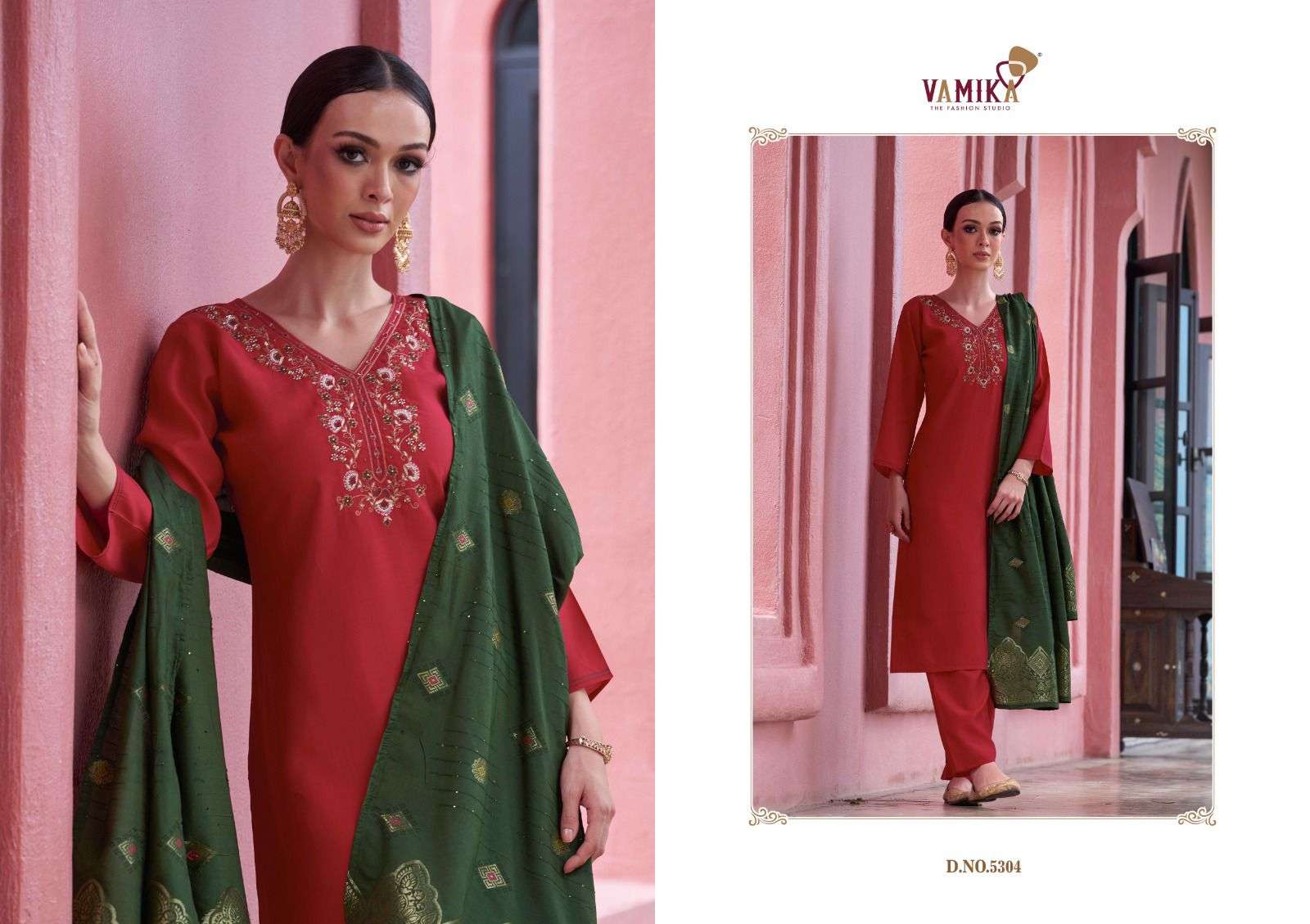 LIYANA BY VAMIKA IN HEAVY VISCOS VATICAN SILK WITH AMERICAN CRAP INNER AND EMBROIDERY WORK 