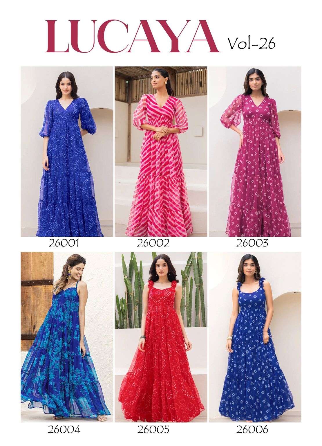 LUCAYA VOL-26 BY TEXOFAB IN FAUX GEORGETTE WITH HEAVY DIGITAL PRINTED GOWN 