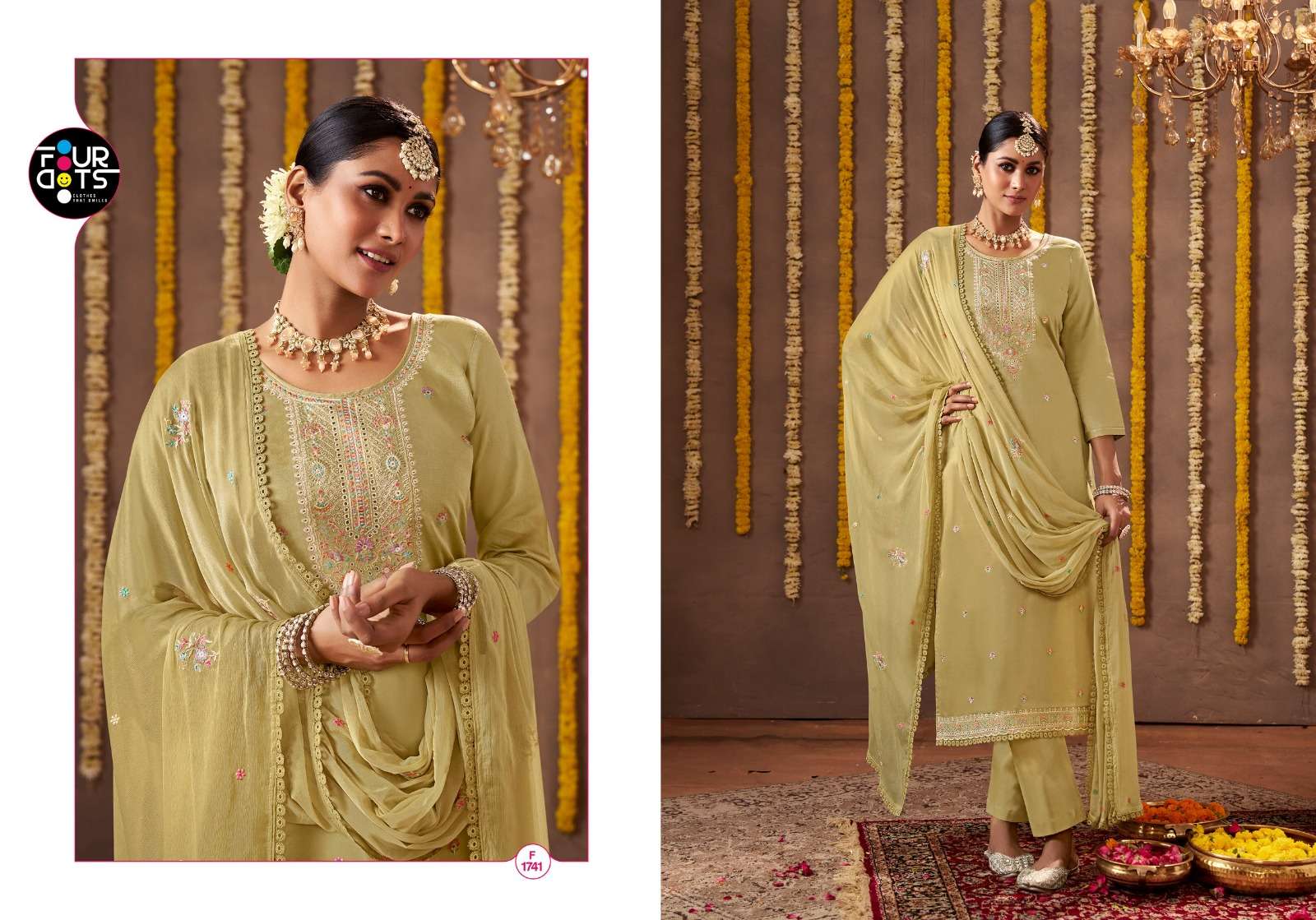 MADHUR BY FOURDOTS IN JAM COTTON LAKHANAVI WORK WITH NAZNEEN DUPATTA 