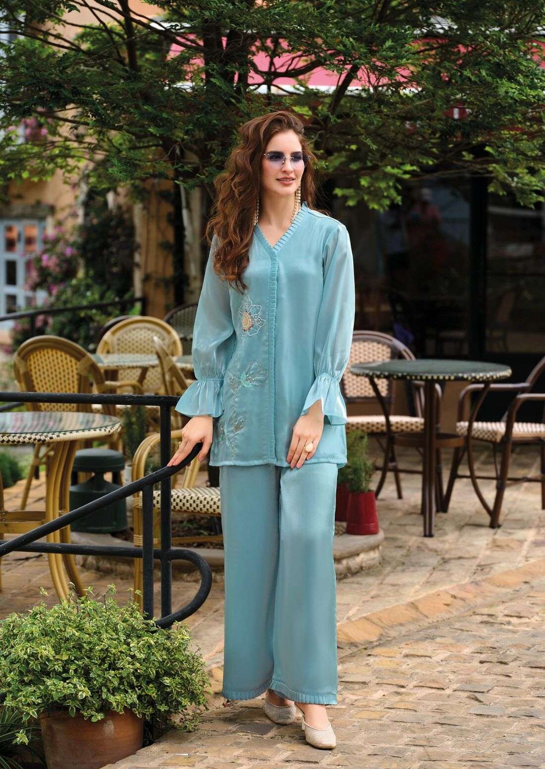 MARBLES VOL-5 BY LADY LEELA IN VISCOSE FABRIC PURE HANDWORK STYLISH CO-ORD SET 