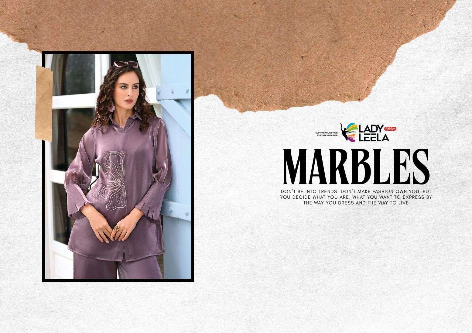 MARBLES VOL-5 BY LADY LEELA IN VISCOSE FABRIC PURE HANDWORK STYLISH CO-ORD SET 