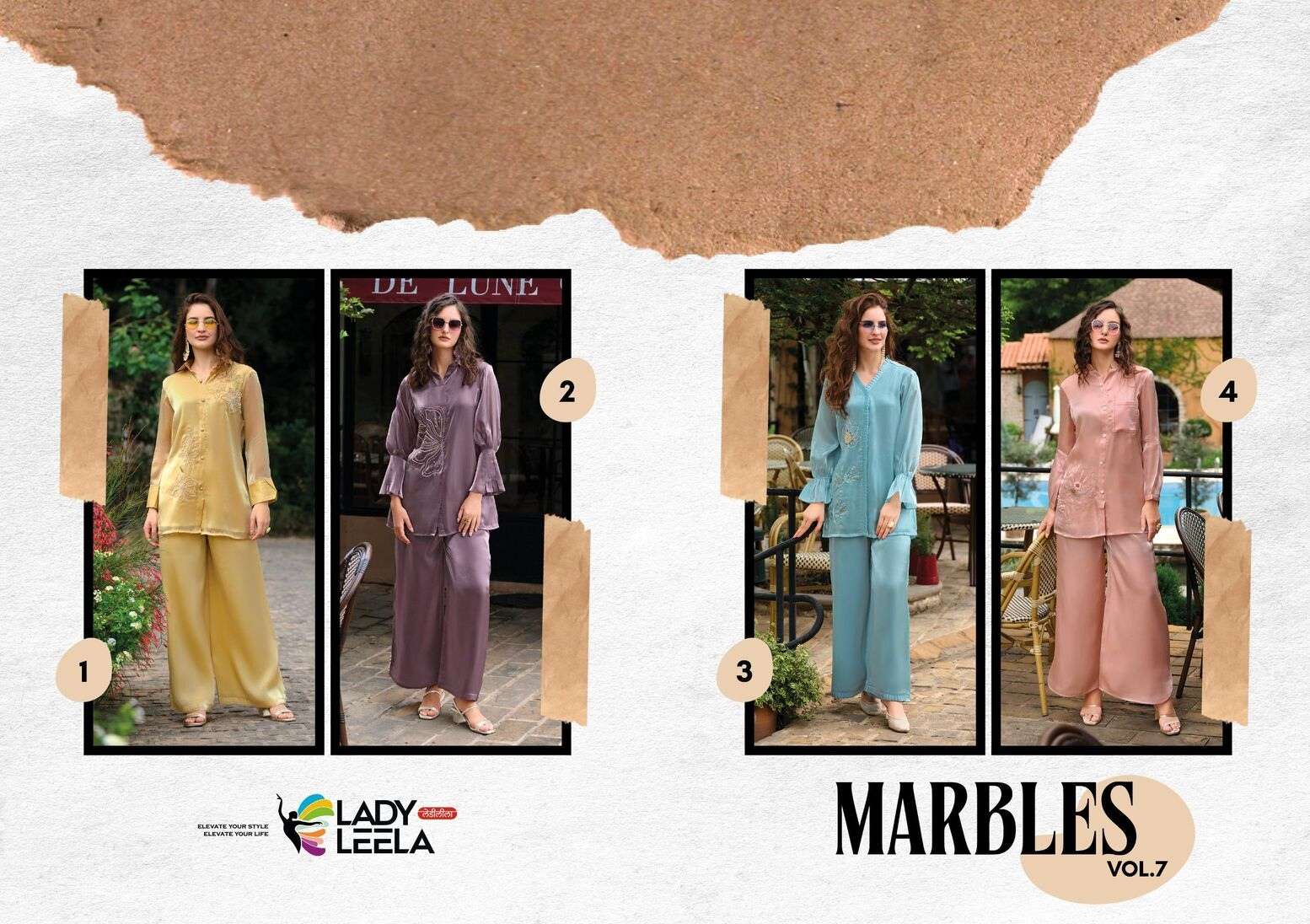 MARBLES VOL-5 BY LADY LEELA IN VISCOSE FABRIC PURE HANDWORK STYLISH CO-ORD SET 
