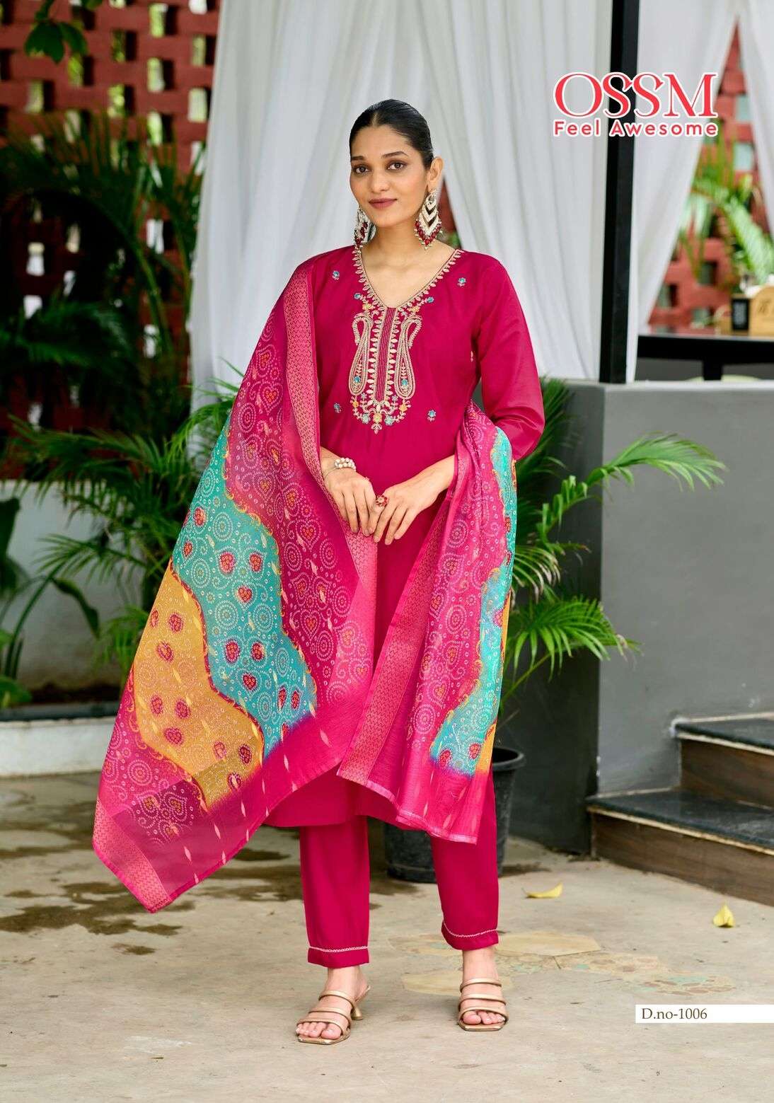 MAYREE BY OSSM IN PURE VISCOSE ROMAN SILK WITH ASTAR AND HEAVY EMBROIDEY WORK 