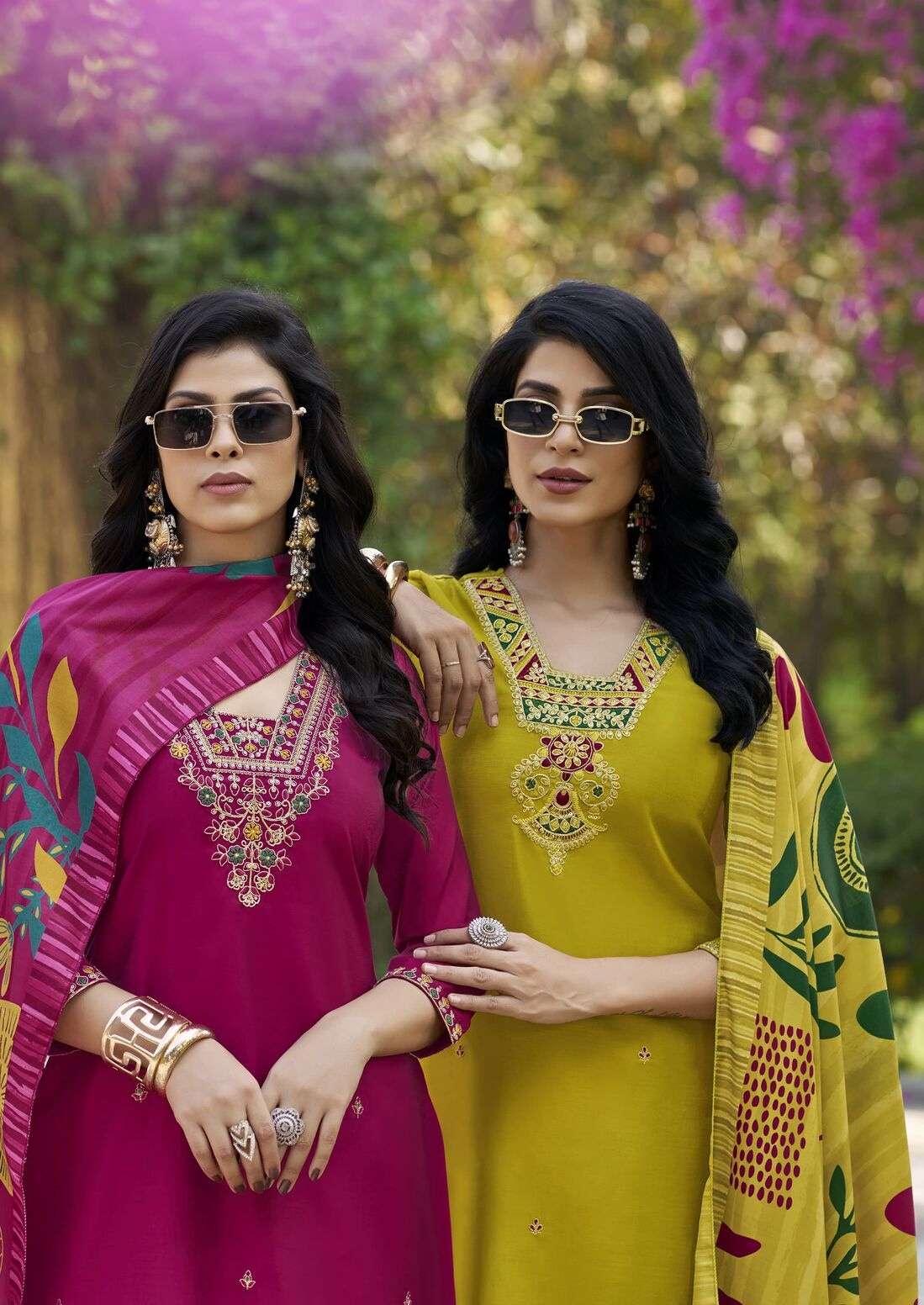 MIRALEE BY WOODEE IN PREMIUM QUALITY VISCOSE ROMAN SILK WITH SEQUENCE THREAD WORK 