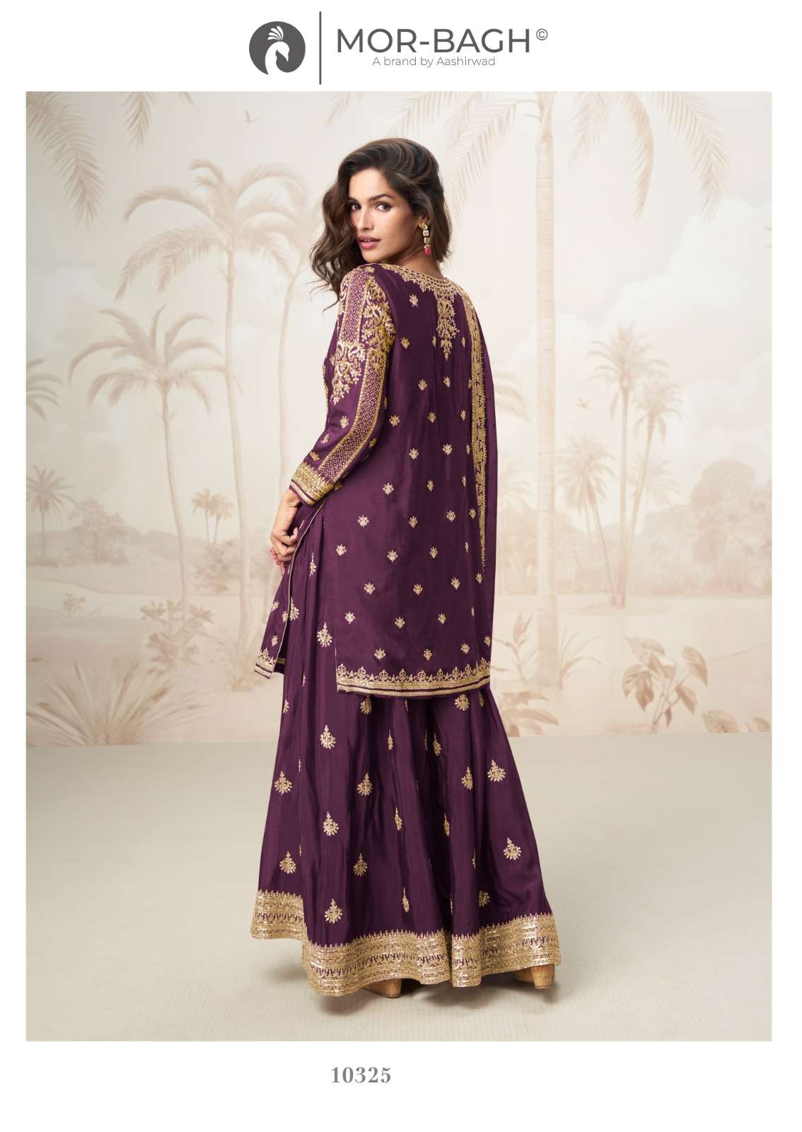 MUMTAZ BY AASHIRWAD CREATION IN PREMIUM CHINON SILK KURTI PLAZZO WITH DUPATTA 