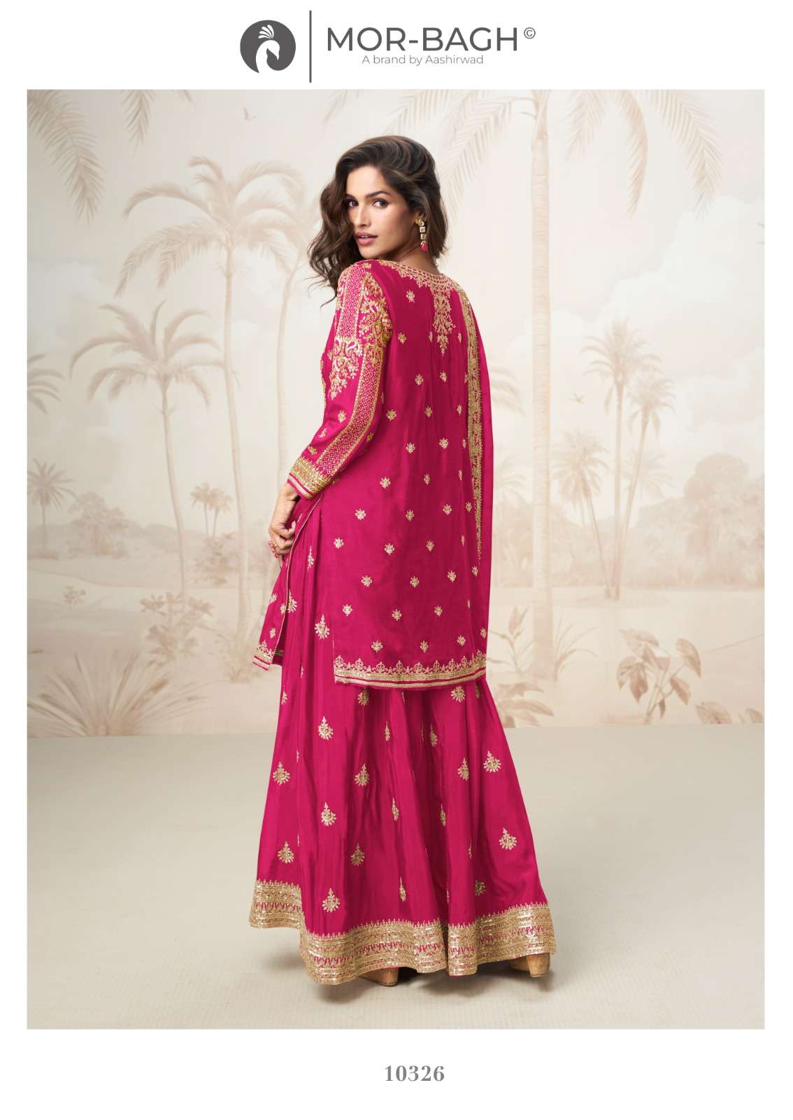 MUMTAZ BY AASHIRWAD CREATION IN PREMIUM CHINON SILK KURTI PLAZZO WITH DUPATTA 