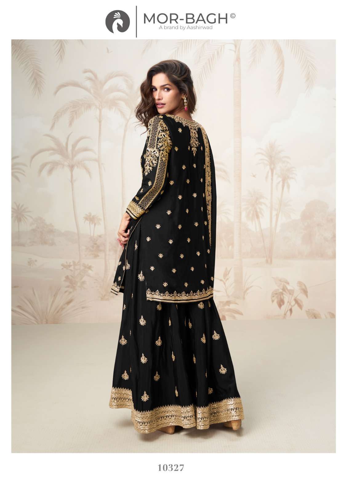 MUMTAZ BY AASHIRWAD CREATION IN PREMIUM CHINON SILK KURTI PLAZZO WITH DUPATTA 