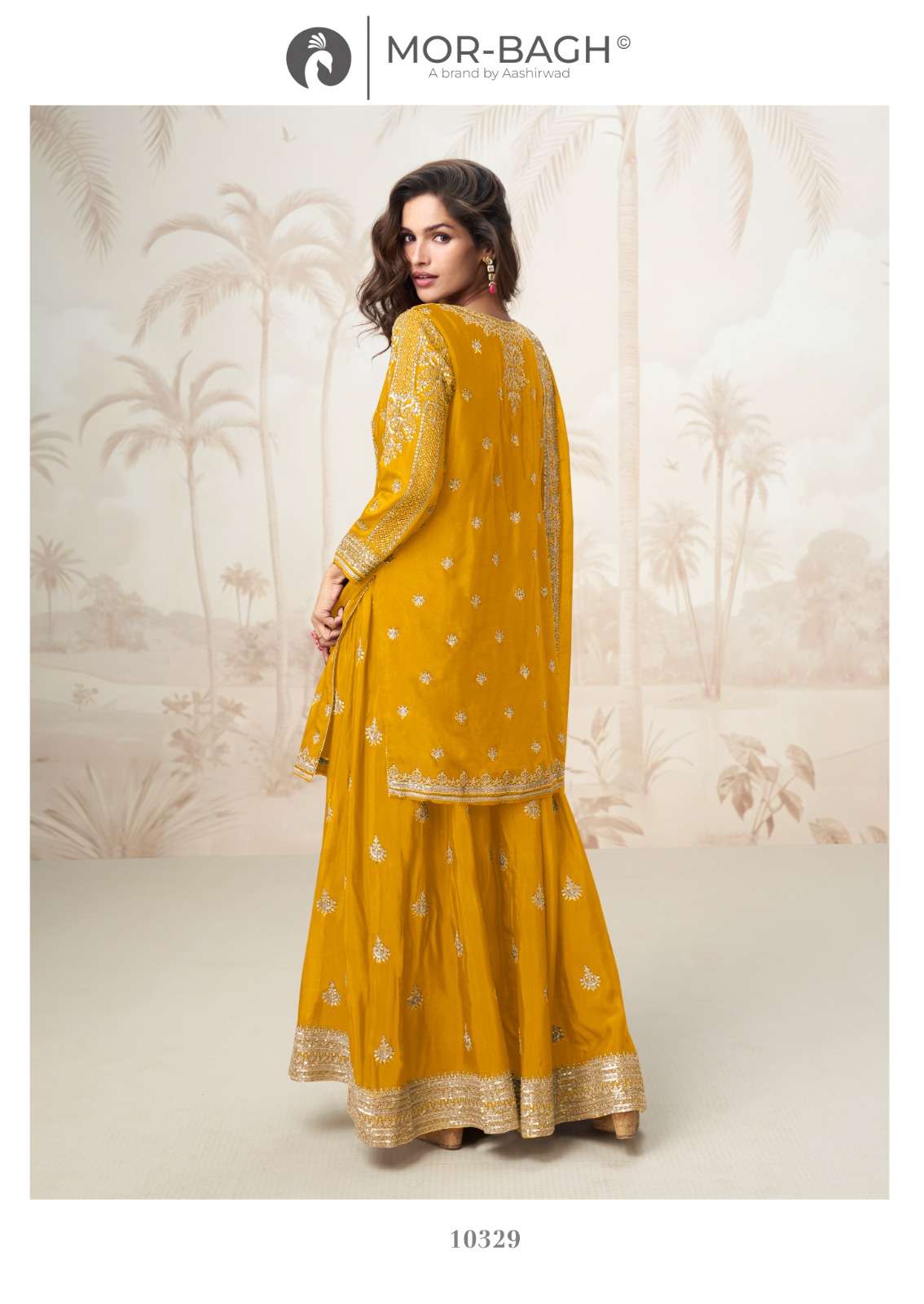 MUMTAZ BY AASHIRWAD CREATION IN PREMIUM CHINON SILK KURTI PLAZZO WITH DUPATTA 