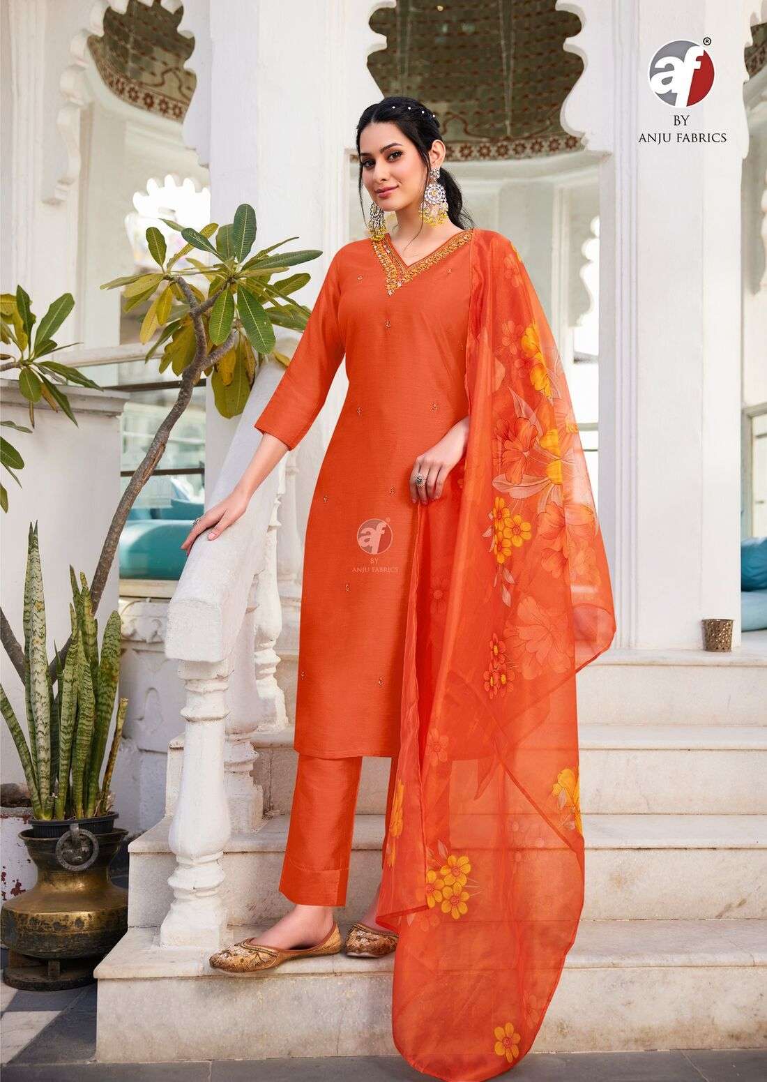 NAKHRALI VOL-6 BY ANJU FABRICS IN MODAL SILK FULL STICHED KURTI PANT WITH DUPATTA 