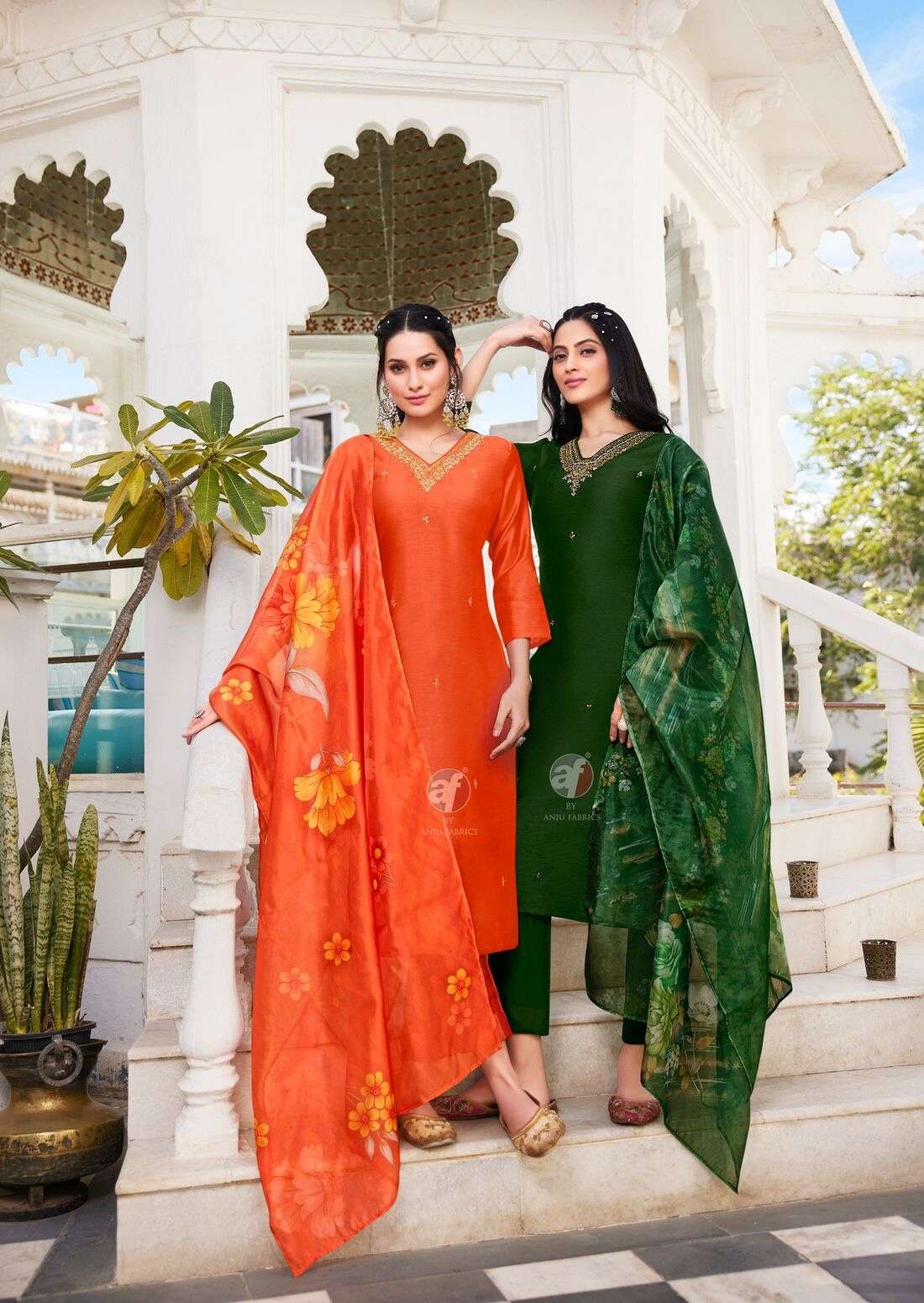 NAKHRALI VOL-6 BY ANJU FABRICS IN MODAL SILK FULL STICHED KURTI PANT WITH DUPATTA 