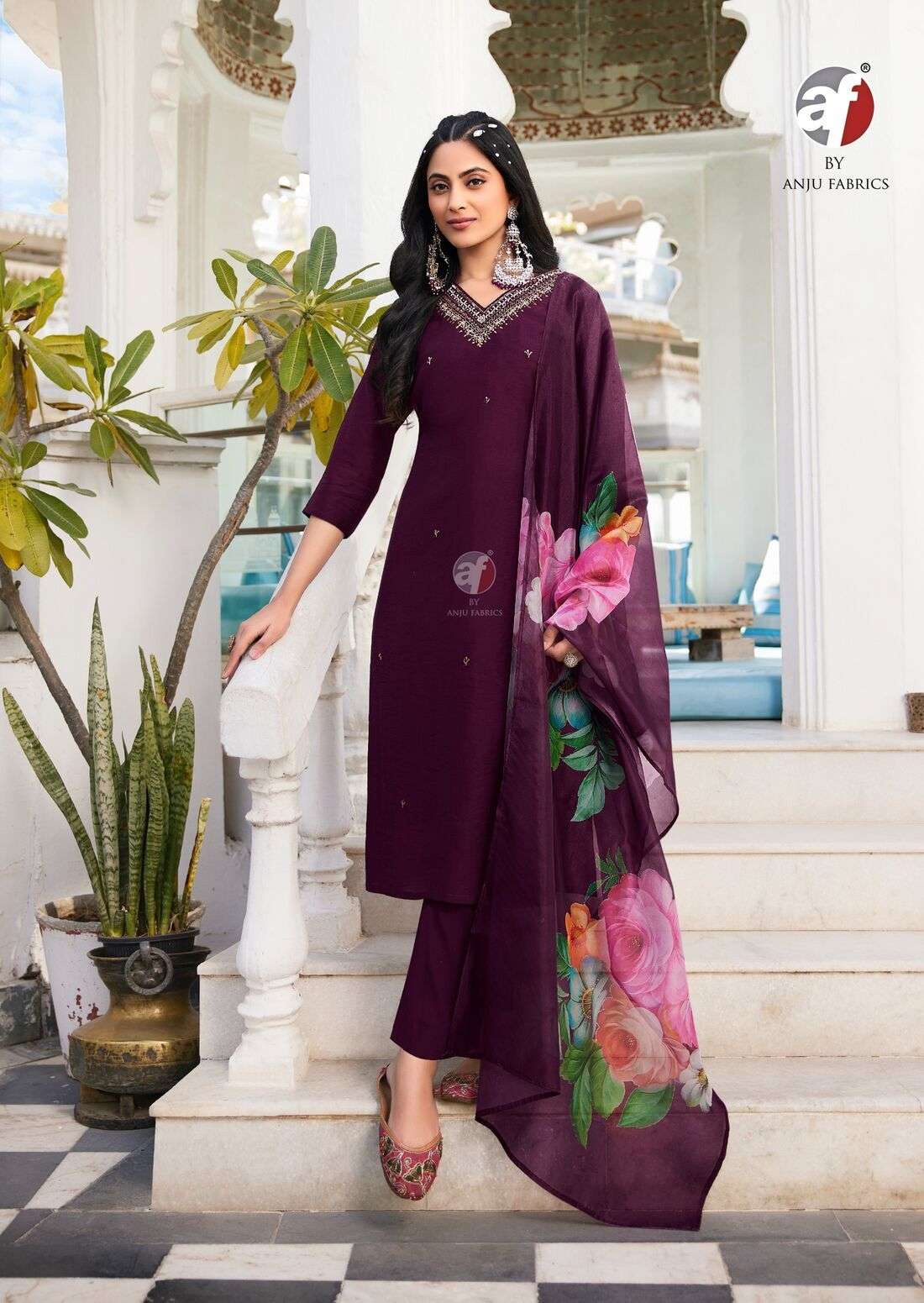 NAKHRALI VOL-6 BY ANJU FABRICS IN MODAL SILK FULL STICHED KURTI PANT WITH DUPATTA 