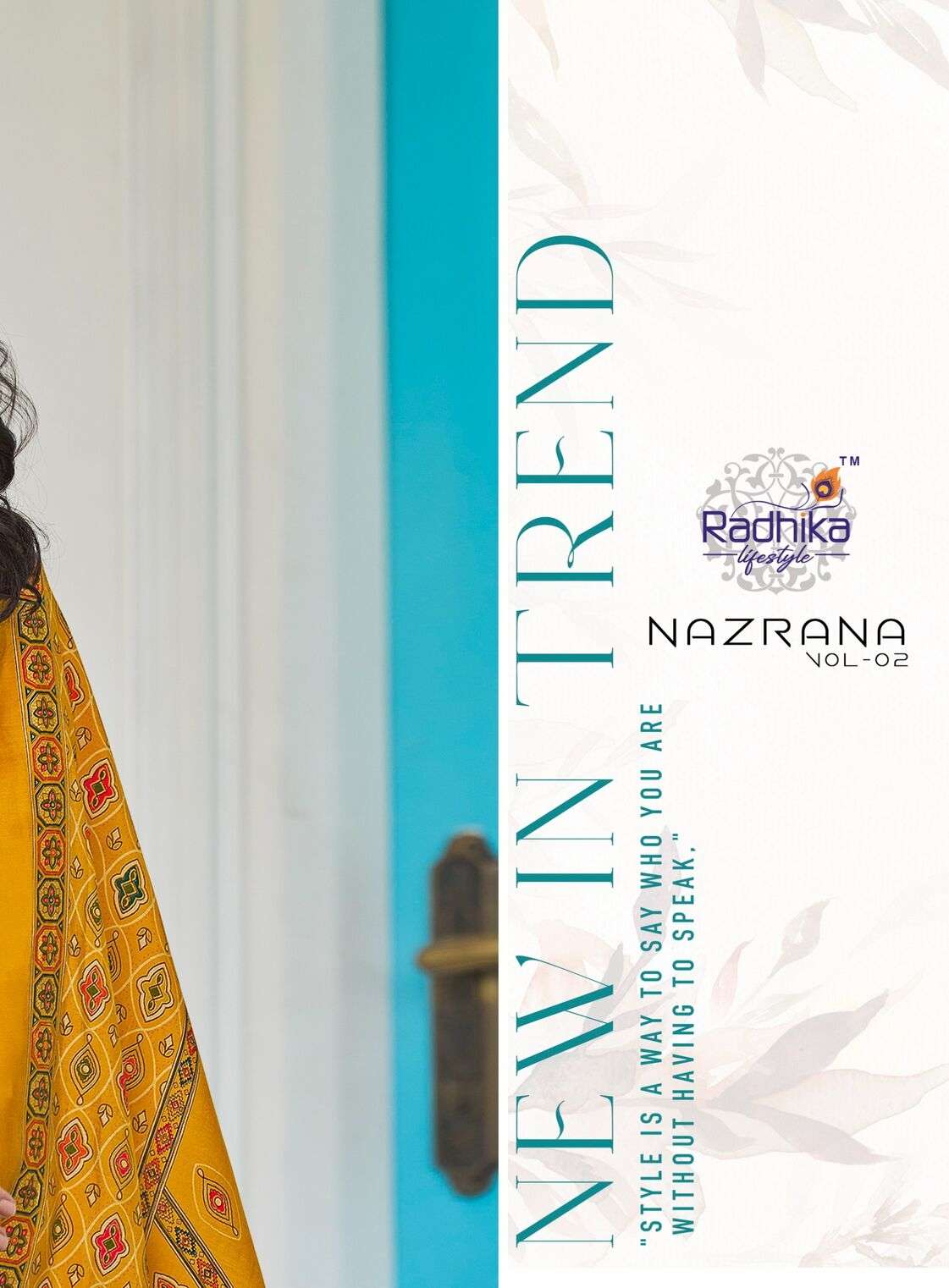 NAZRANA VOL 2 BY RADHIKA LIFESTYLE IN JAM SATIN DISCHARGE PRINT WITH EMBROIDERY WORK