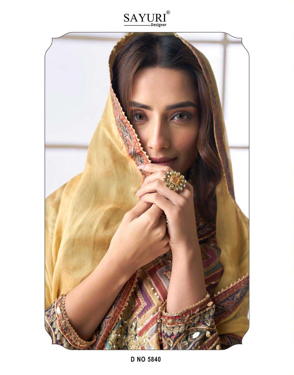 PAKEEZA BY SAYURI DESIGNER IN PURE VISCOS NATURAL CREP SILK WITH GOTA PATTI AARI WORK 