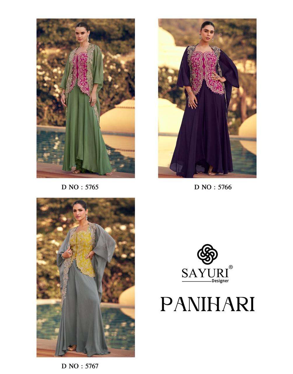 PANIHARI BY SAYURI DESIGNER IN REAL ORGANZA SILK WITH HEAVY LOOK EMBROIDERED JACKET AND PLAZZO 