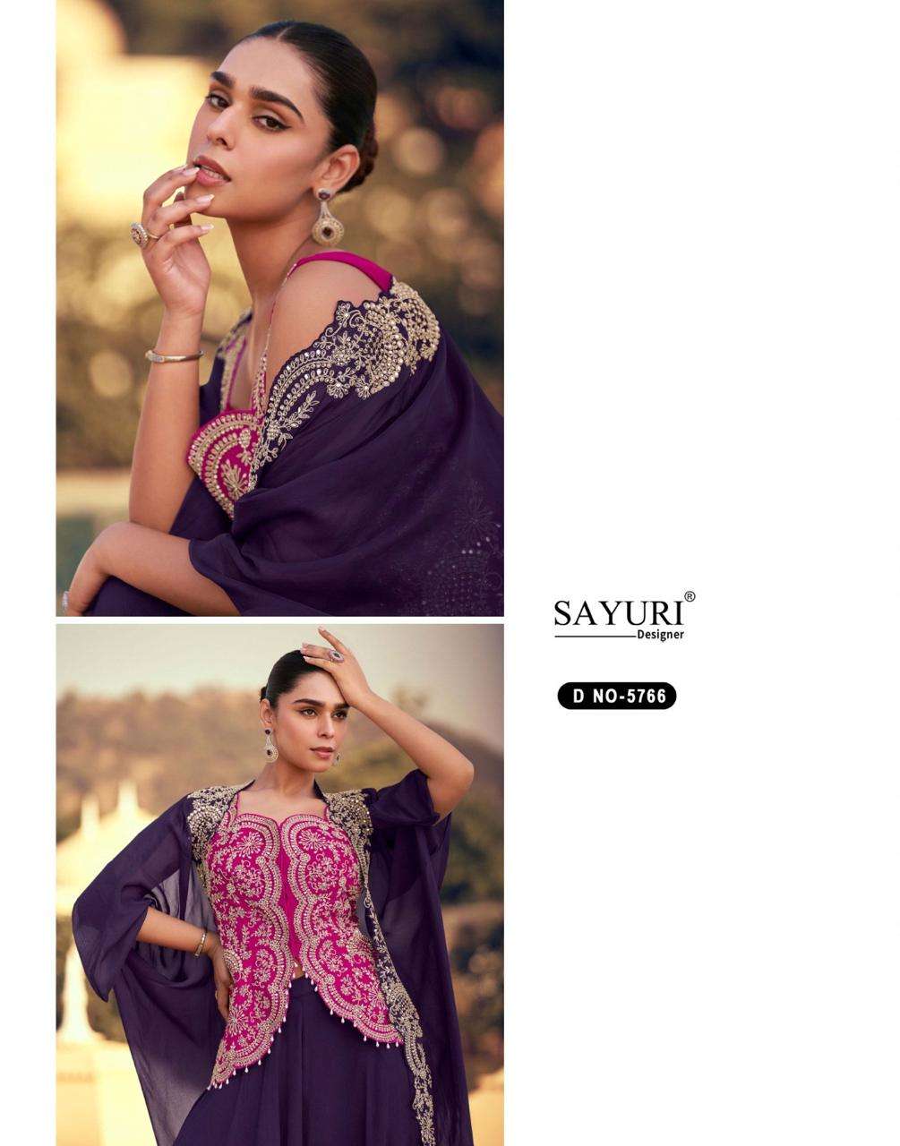 PANIHARI BY SAYURI DESIGNER IN REAL ORGANZA SILK WITH HEAVY LOOK EMBROIDERED JACKET AND PLAZZO 