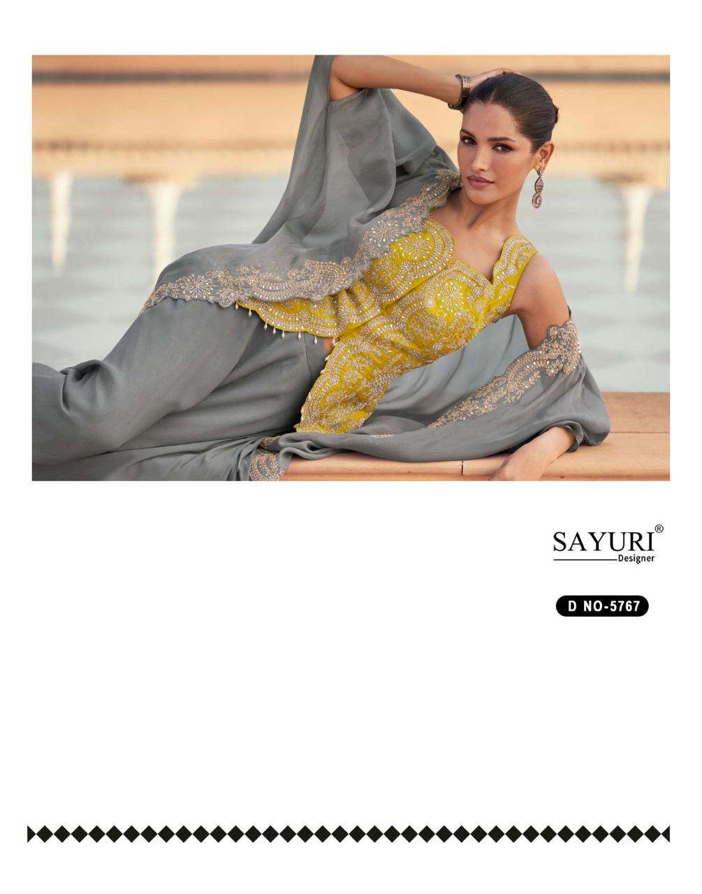PANIHARI BY SAYURI DESIGNER IN REAL ORGANZA SILK WITH HEAVY LOOK EMBROIDERED JACKET AND PLAZZO 