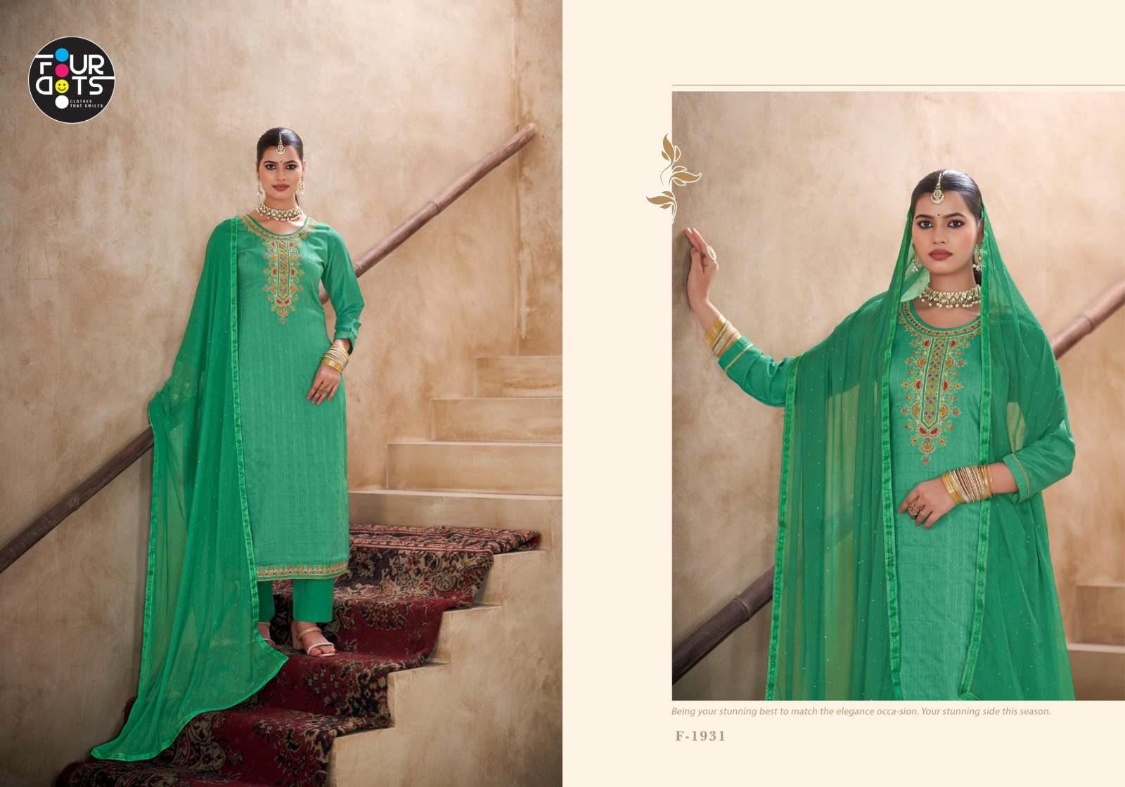 PARKER BY FOURDOTS IN BSY PATTERN COTTON WITH JARKAN WORK 