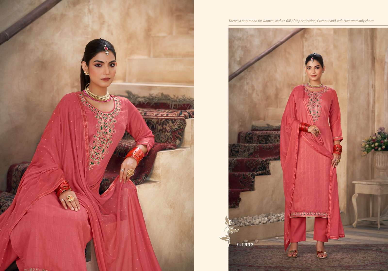 PARKER BY FOURDOTS IN BSY PATTERN COTTON WITH JARKAN WORK 