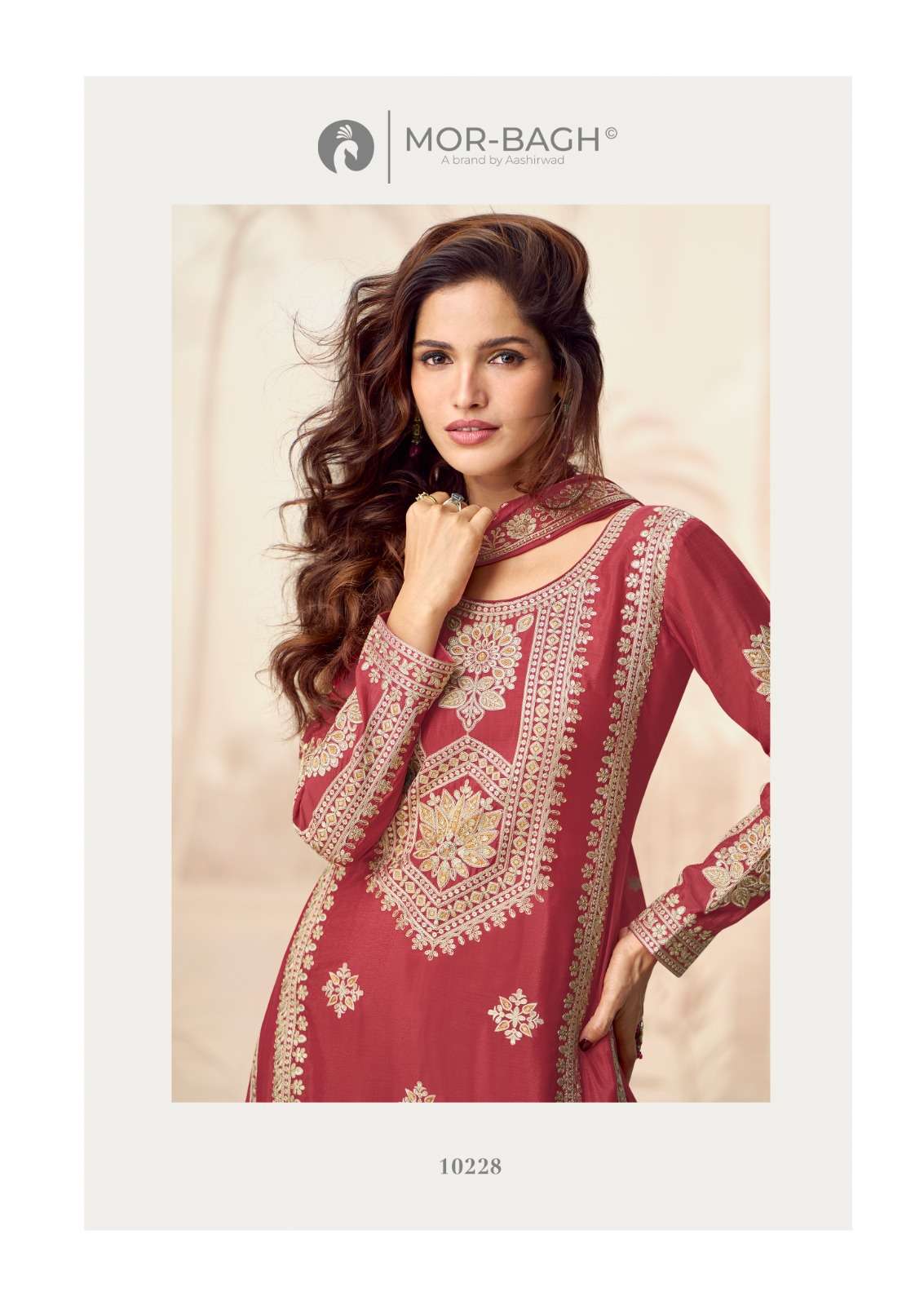 POORVA BY AASHIRWAD CREATION IN PREMIUM CHINON SILK WITH FULL EMBROIDERY WORK 