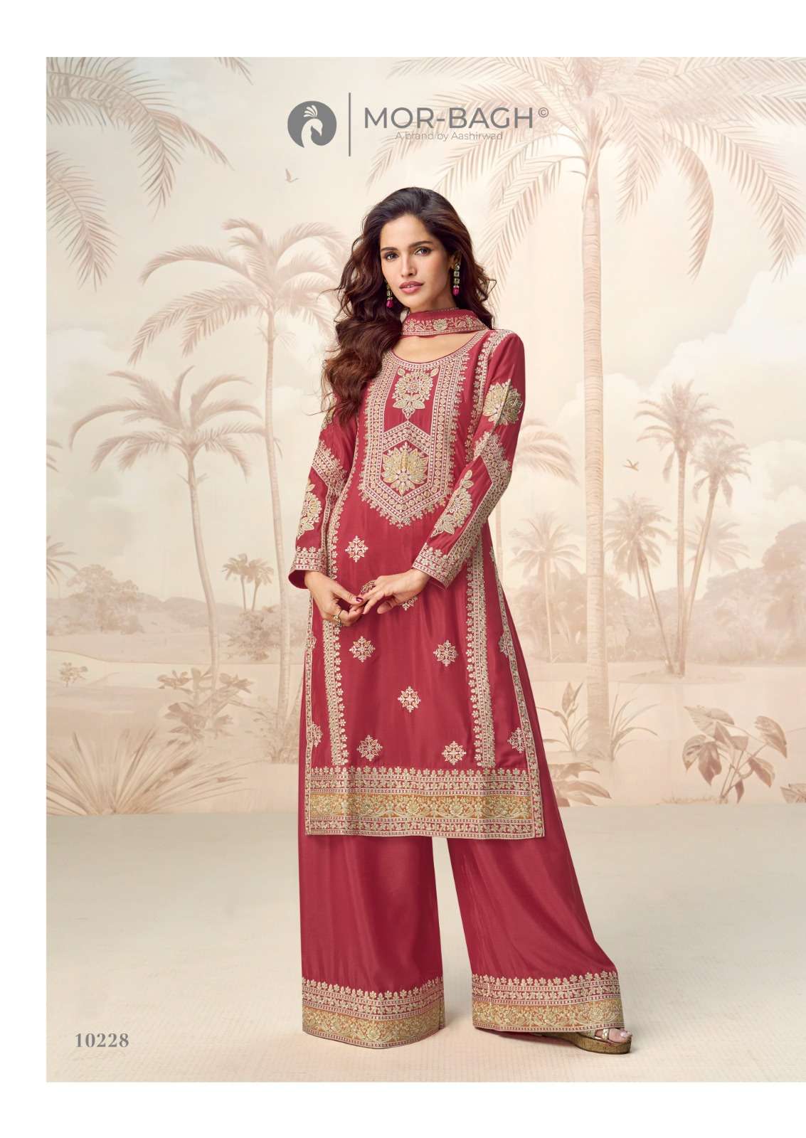 POORVA BY AASHIRWAD CREATION IN PREMIUM CHINON SILK WITH FULL EMBROIDERY WORK 