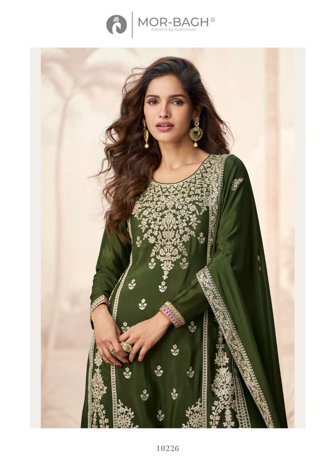 POORVA BY AASHIRWAD CREATION IN PREMIUM CHINON SILK WITH FULL EMBROIDERY WORK 