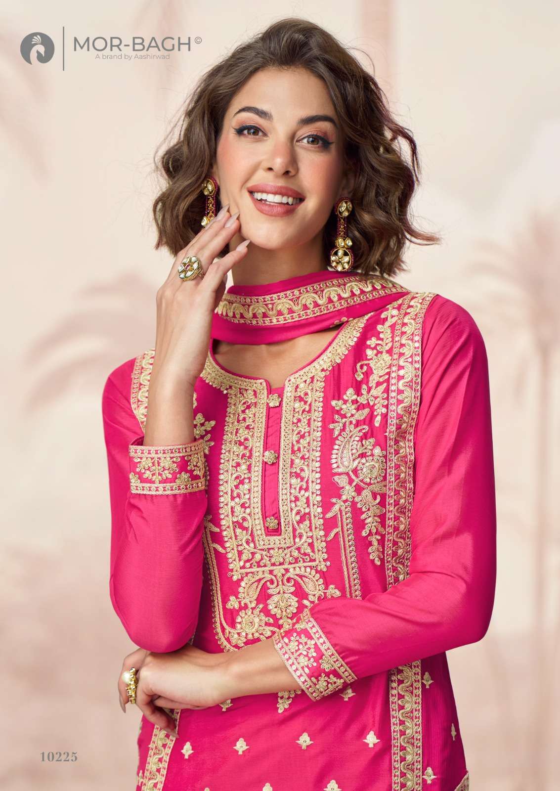 POORVA BY AASHIRWAD CREATION IN PREMIUM CHINON SILK WITH FULL EMBROIDERY WORK 