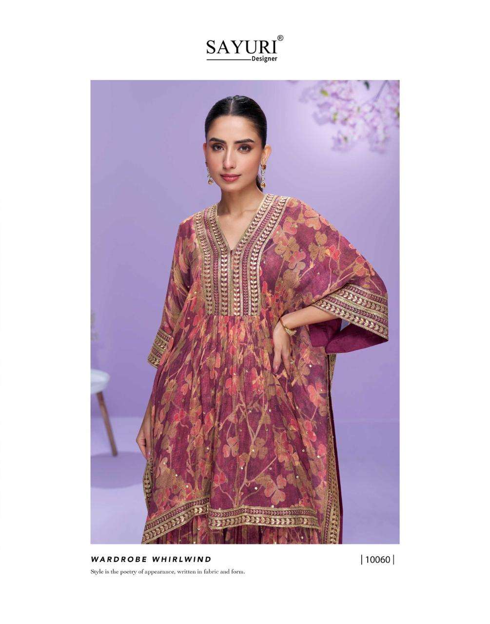 RAAHI BY SAYURI DESIGNER IN PREMIUM REAL GEROGETTE KAFTAN WITH EMBROIDERED WORK 