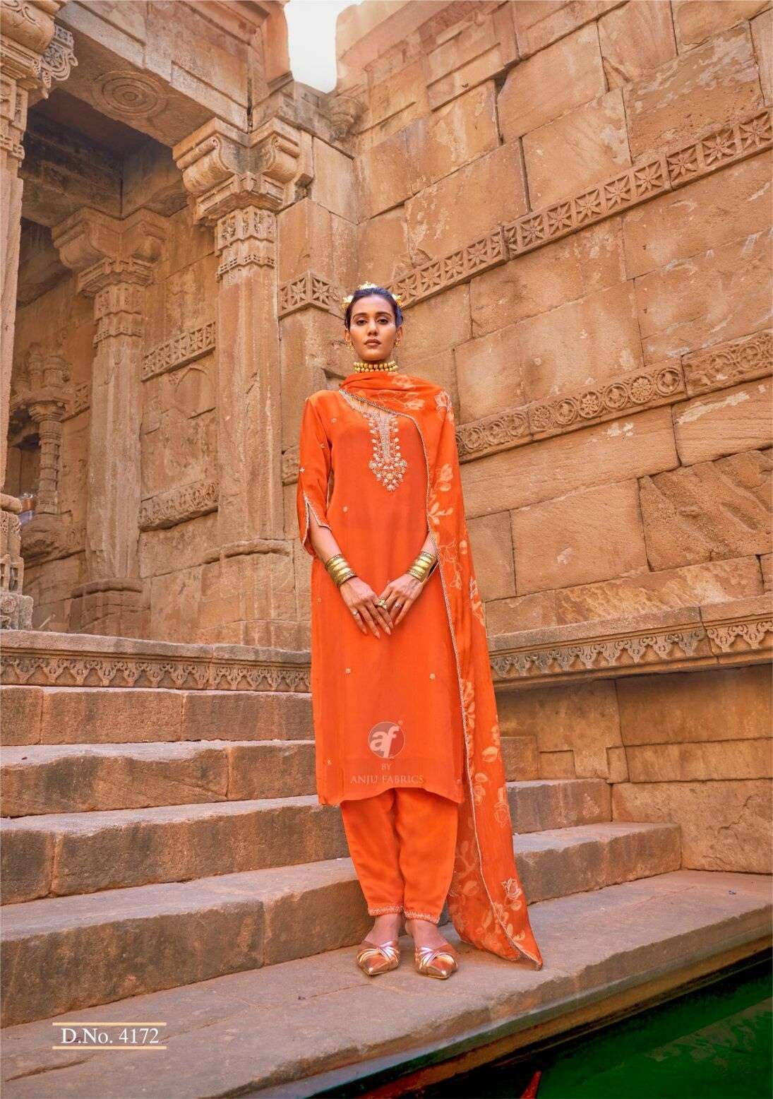 RAJ KOTHI BY ANJU FABRICS IN PURE NATURAL CREPE KURTI PANT WITH CHINNON DIGITAL PRINT DUPATTA 