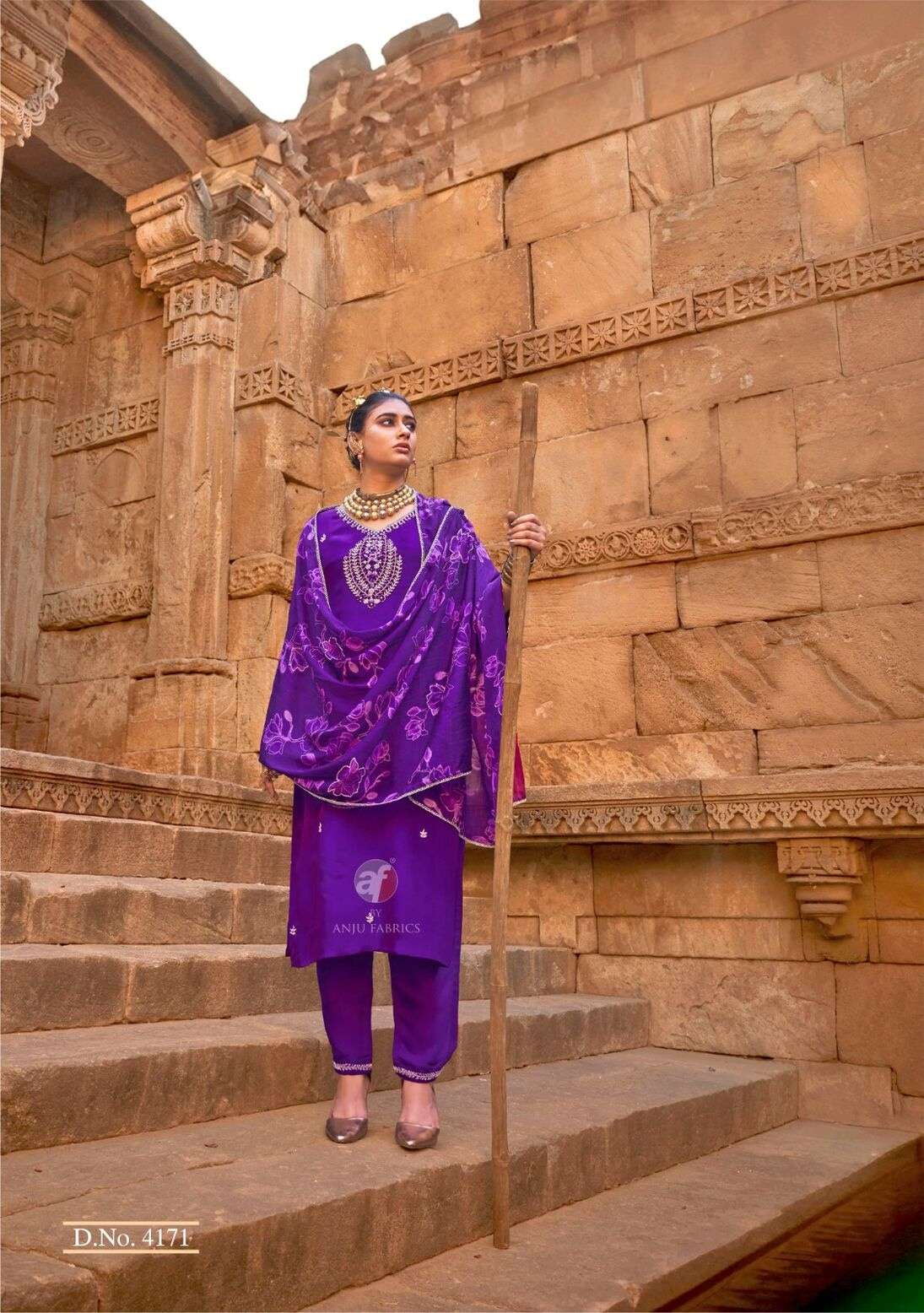 RAJ KOTHI BY ANJU FABRICS IN PURE NATURAL CREPE KURTI PANT WITH CHINNON DIGITAL PRINT DUPATTA 