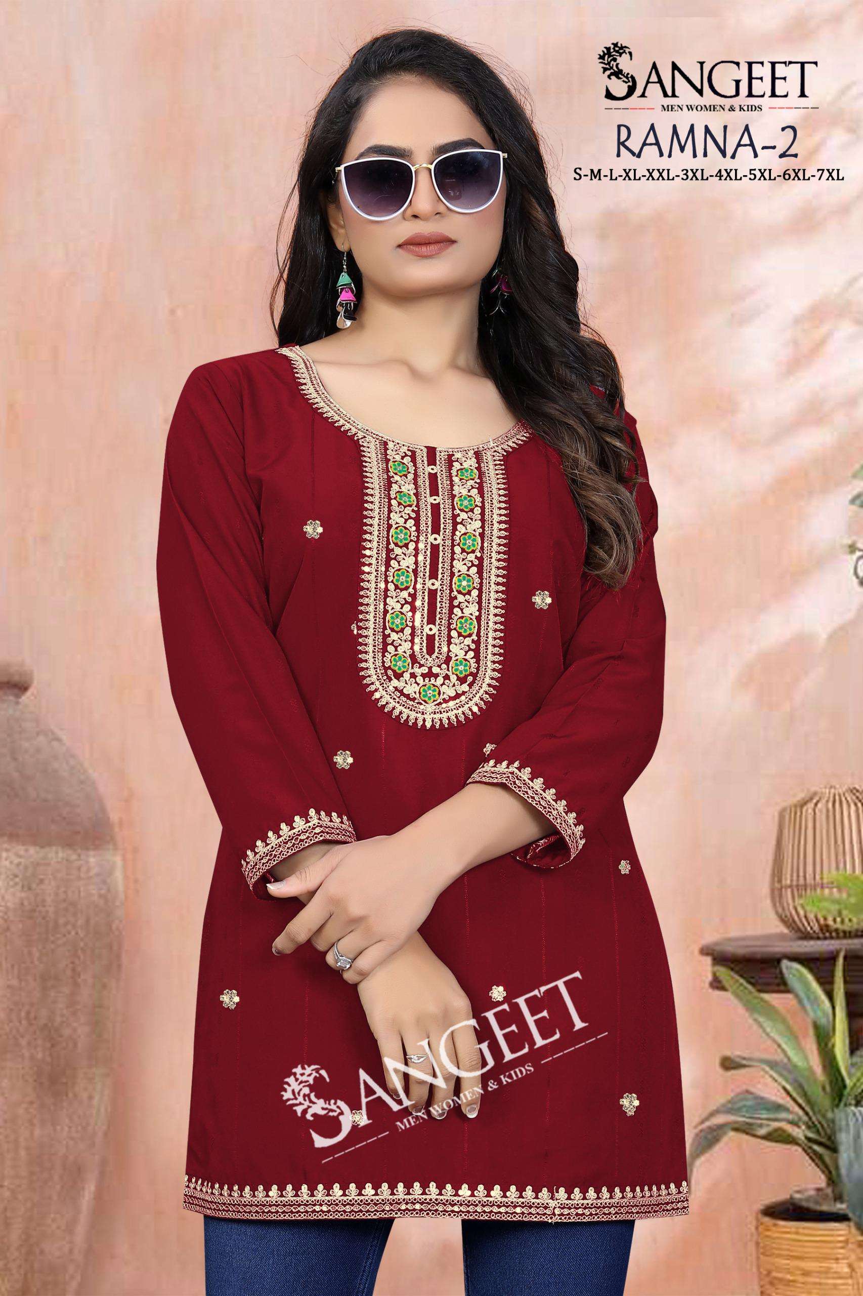 RAMNA-2 BY SANGEET IN HEAVY RAYON BOMBAY PATTERN WITH CODDING EMBROIDERY