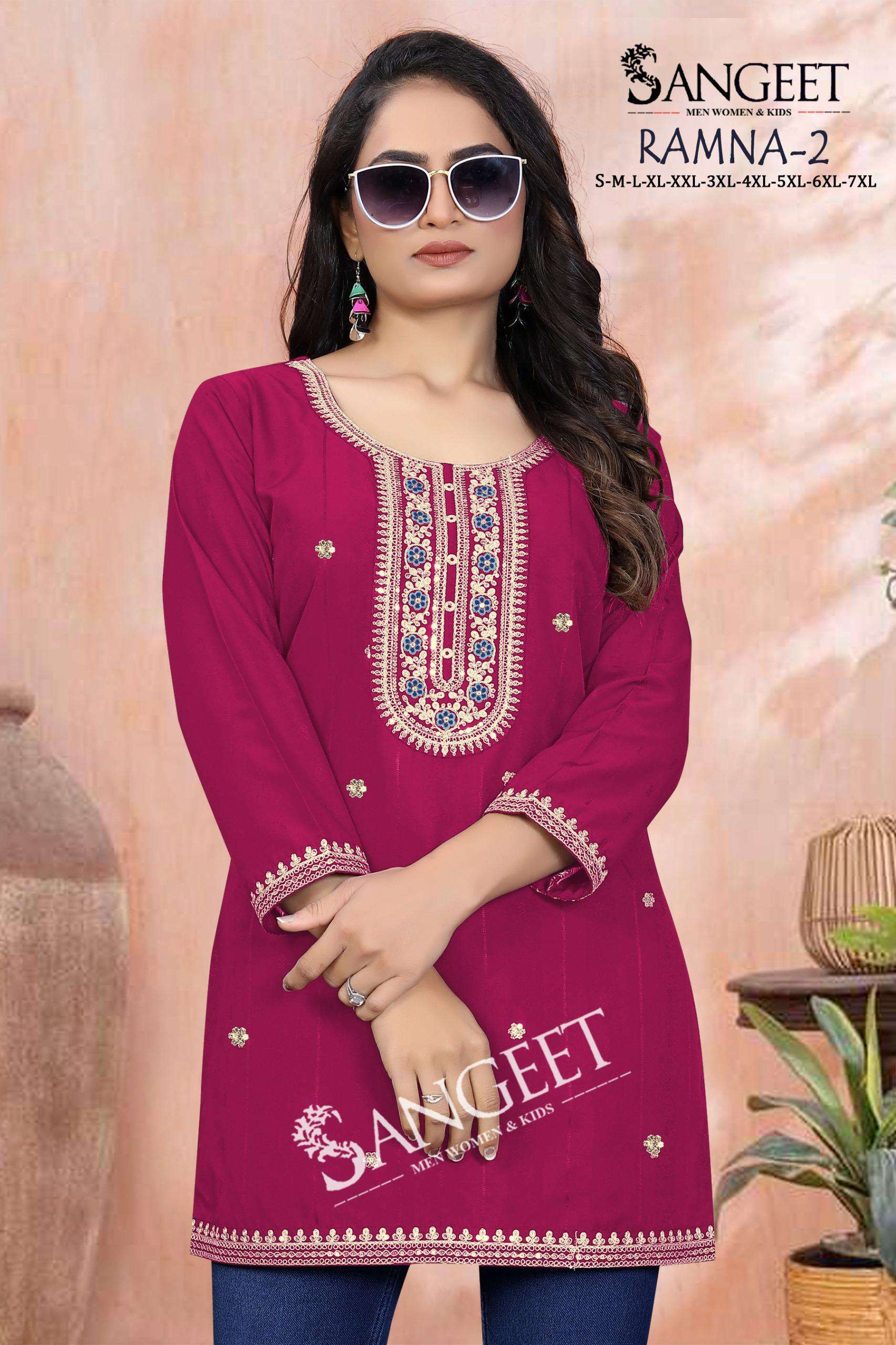 RAMNA-2 BY SANGEET IN HEAVY RAYON BOMBAY PATTERN WITH CODDING EMBROIDERY